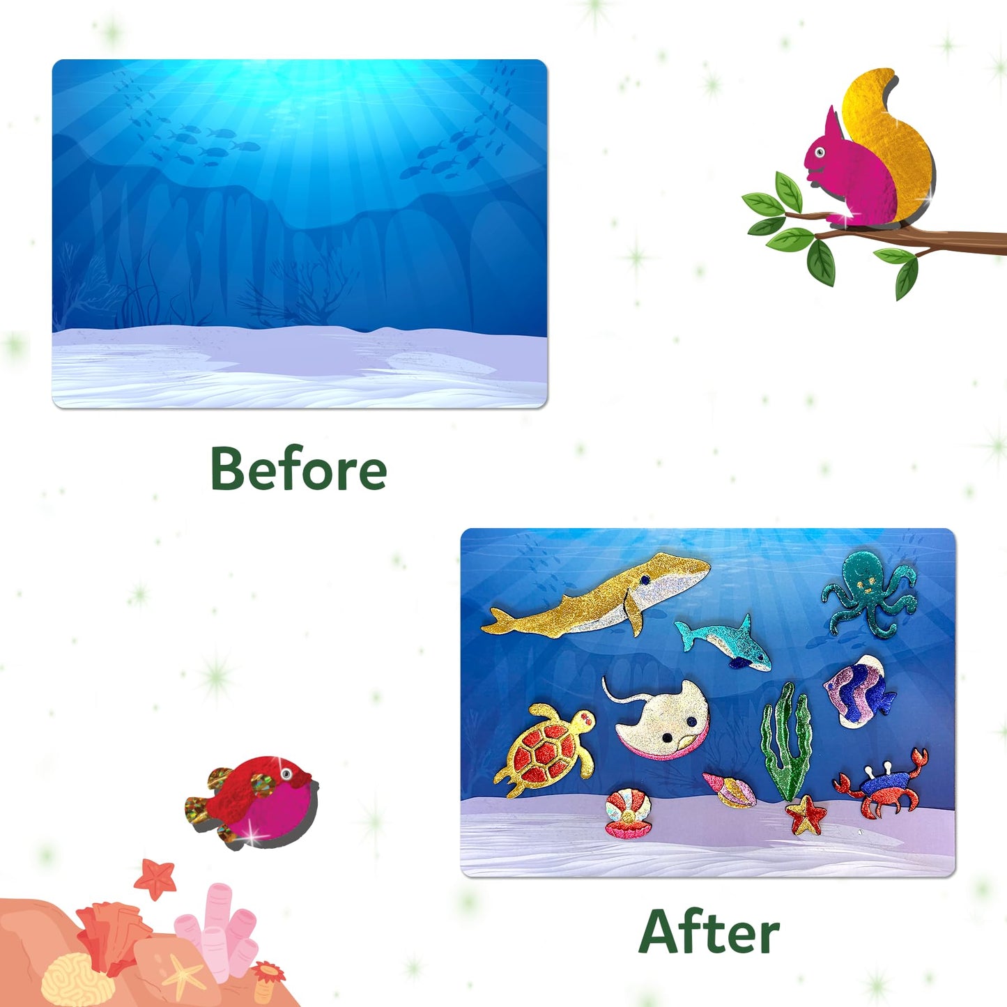 Skillmatics Foil Fun Animals Mega Pack – Mess-Free Kids Craft Kit for Ages 4–9