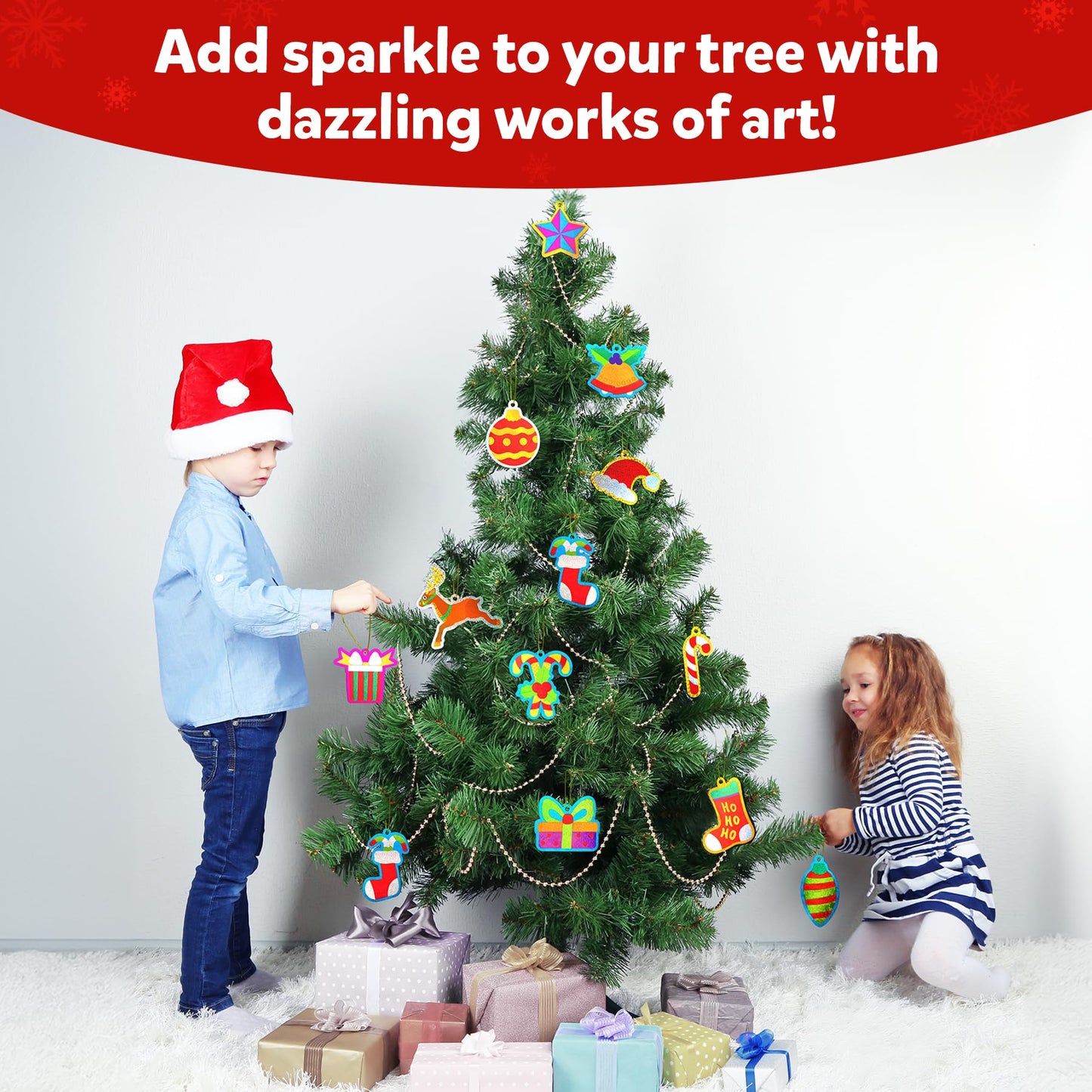 Skillmatics Foil Fun Christmas Ornaments Kit – Mess-Free Holiday Craft for Kids (Ages 4+)