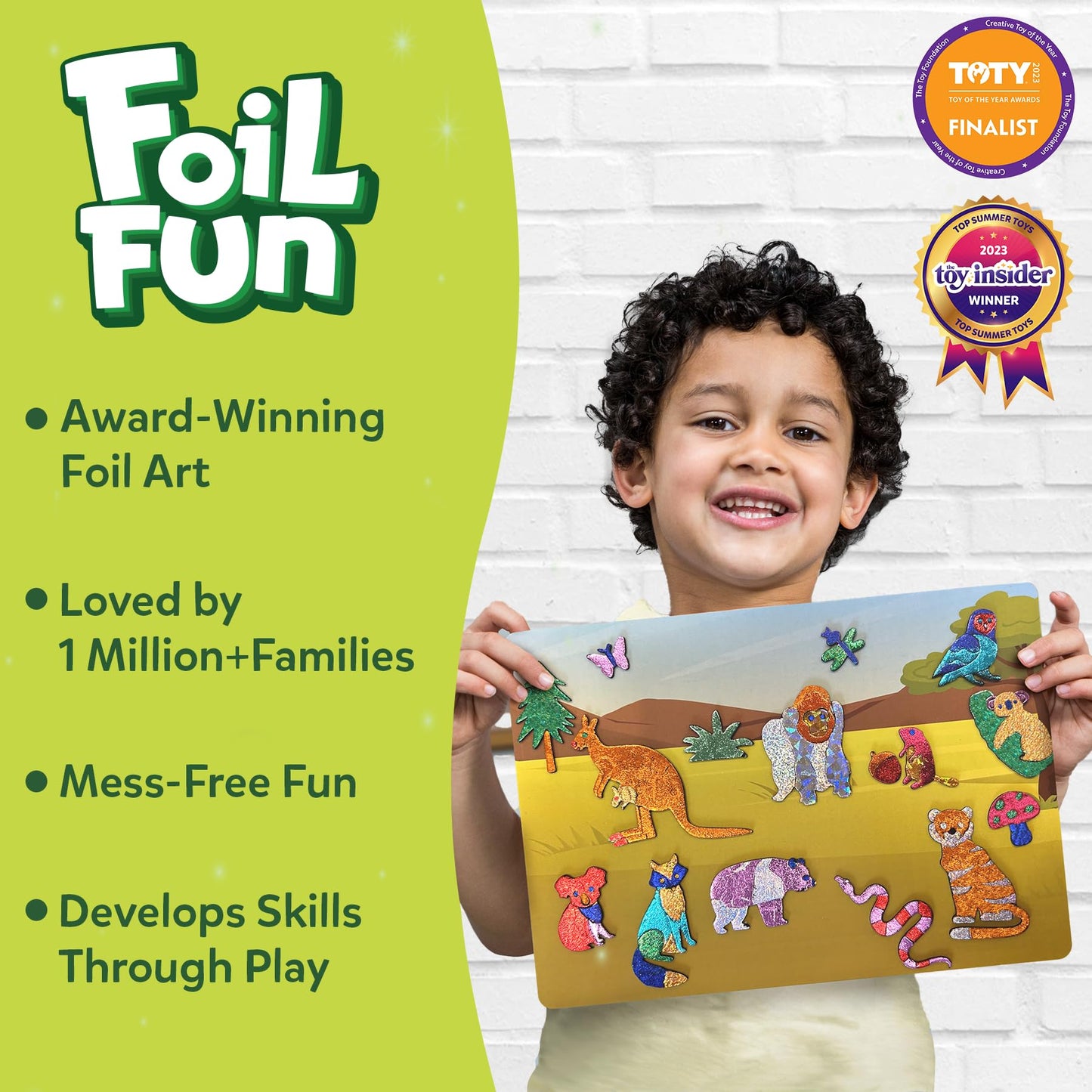Skillmatics Foil Fun Animals Mega Pack – Mess-Free Kids Craft Kit for Ages 4–9