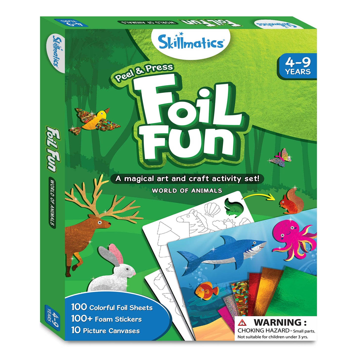 Skillmatics Foil Fun - Mess-Free Animal Art Kit for Kids