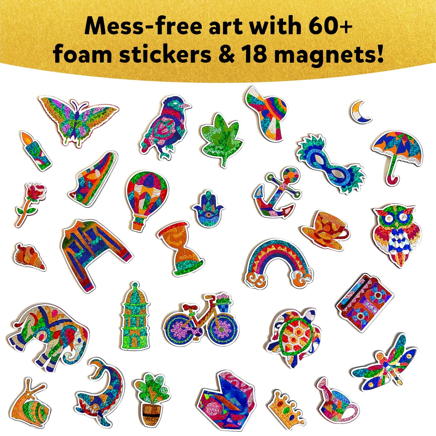 Skillmatics Foil Fun: Pretty Patterns 18 DIY Magnets – Mess-Free Craft Kit