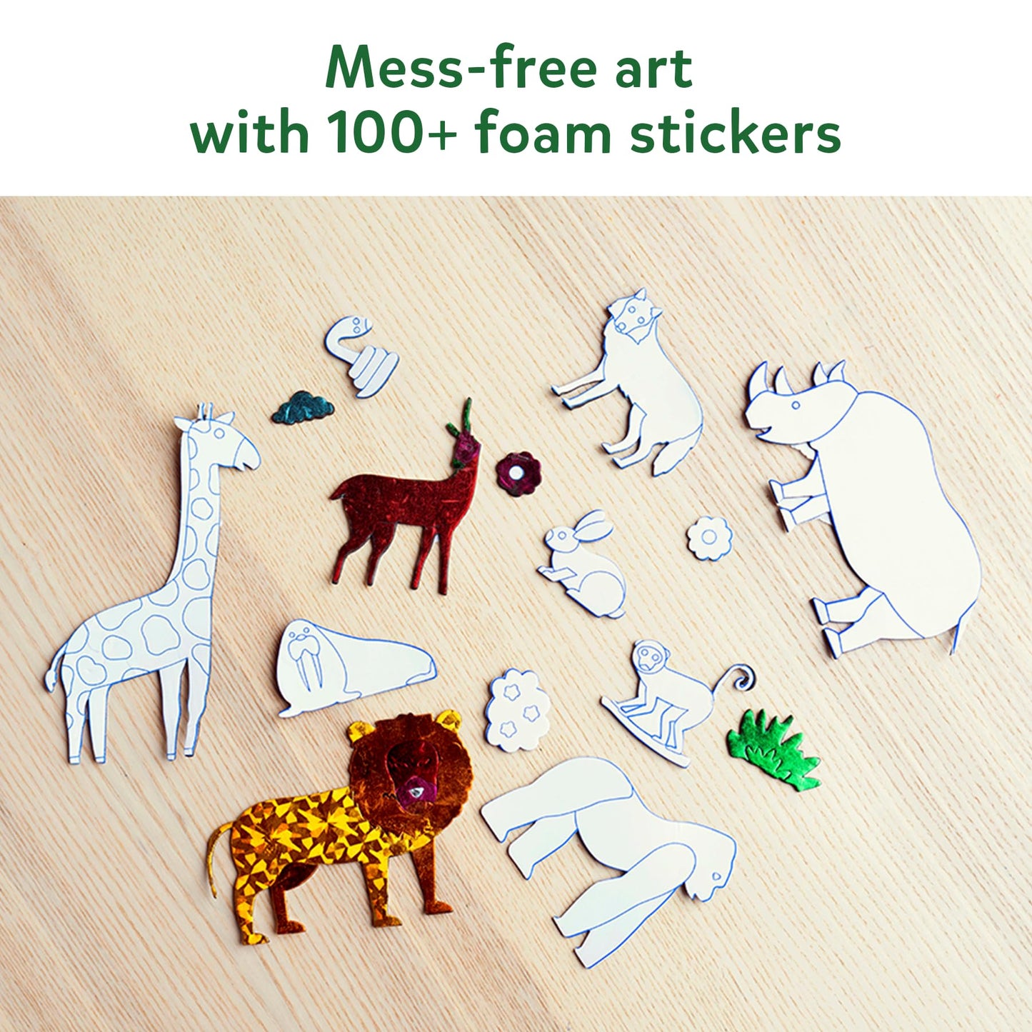 Skillmatics Foil Fun - Mess-Free Animal Art Kit for Kids