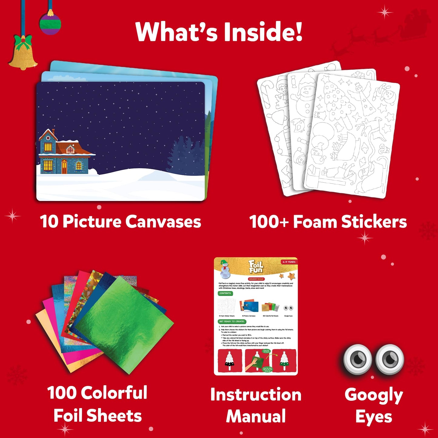 Skillmatics Foil Fun - Holiday Magic No-Mess Art Kit for Kids (Ages 4-9)