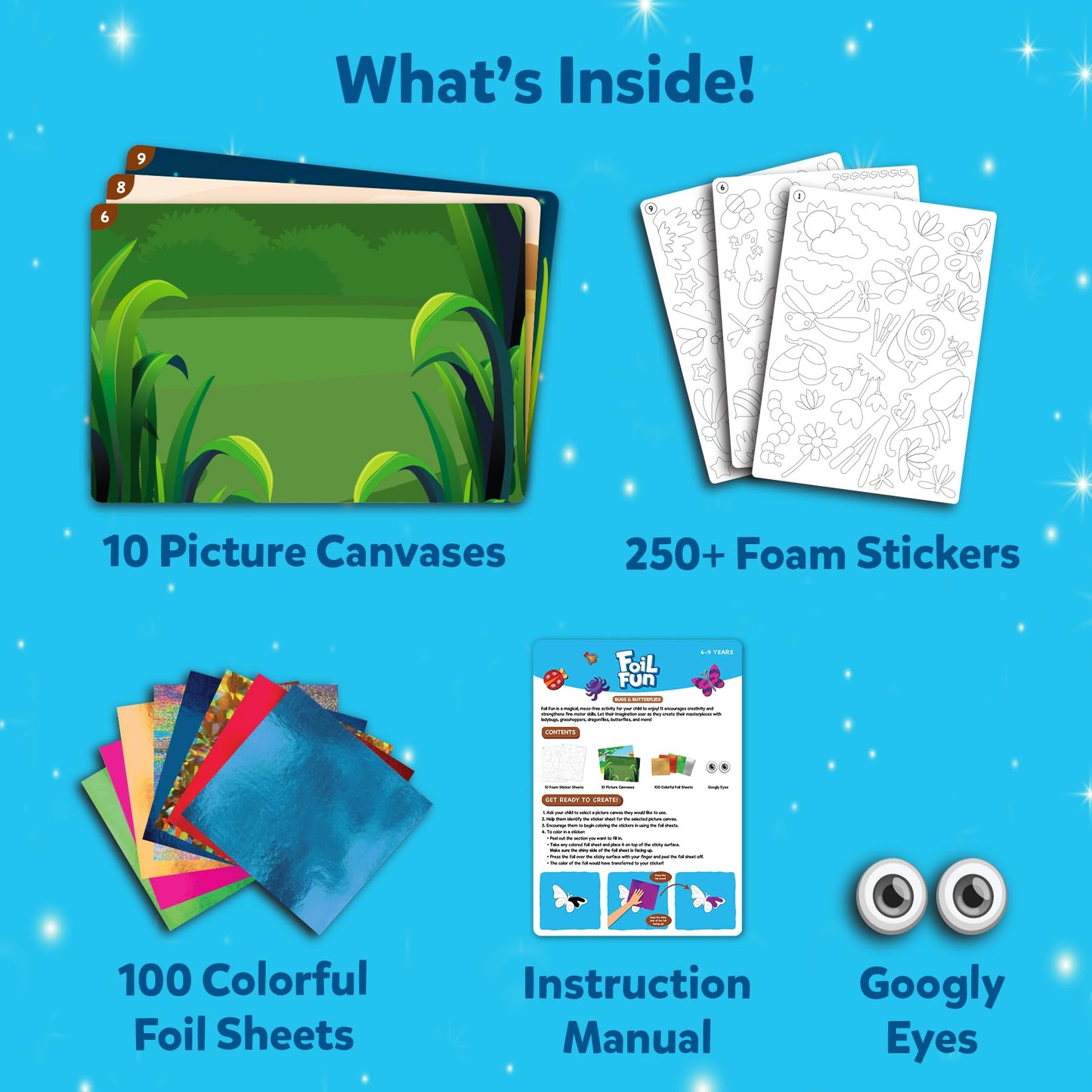 Skillmatics Foil Fun: Bugs & Butterflies Mess-Free Craft Kit for Kids