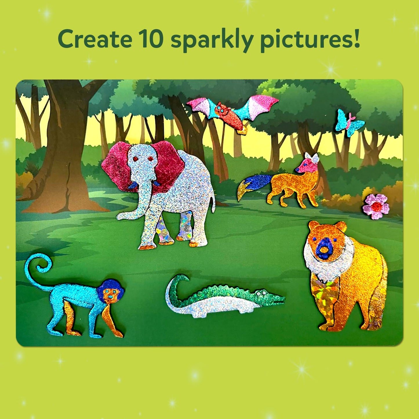 Skillmatics Foil Fun Animals Mega Pack – Mess-Free Kids Craft Kit for Ages 4–9