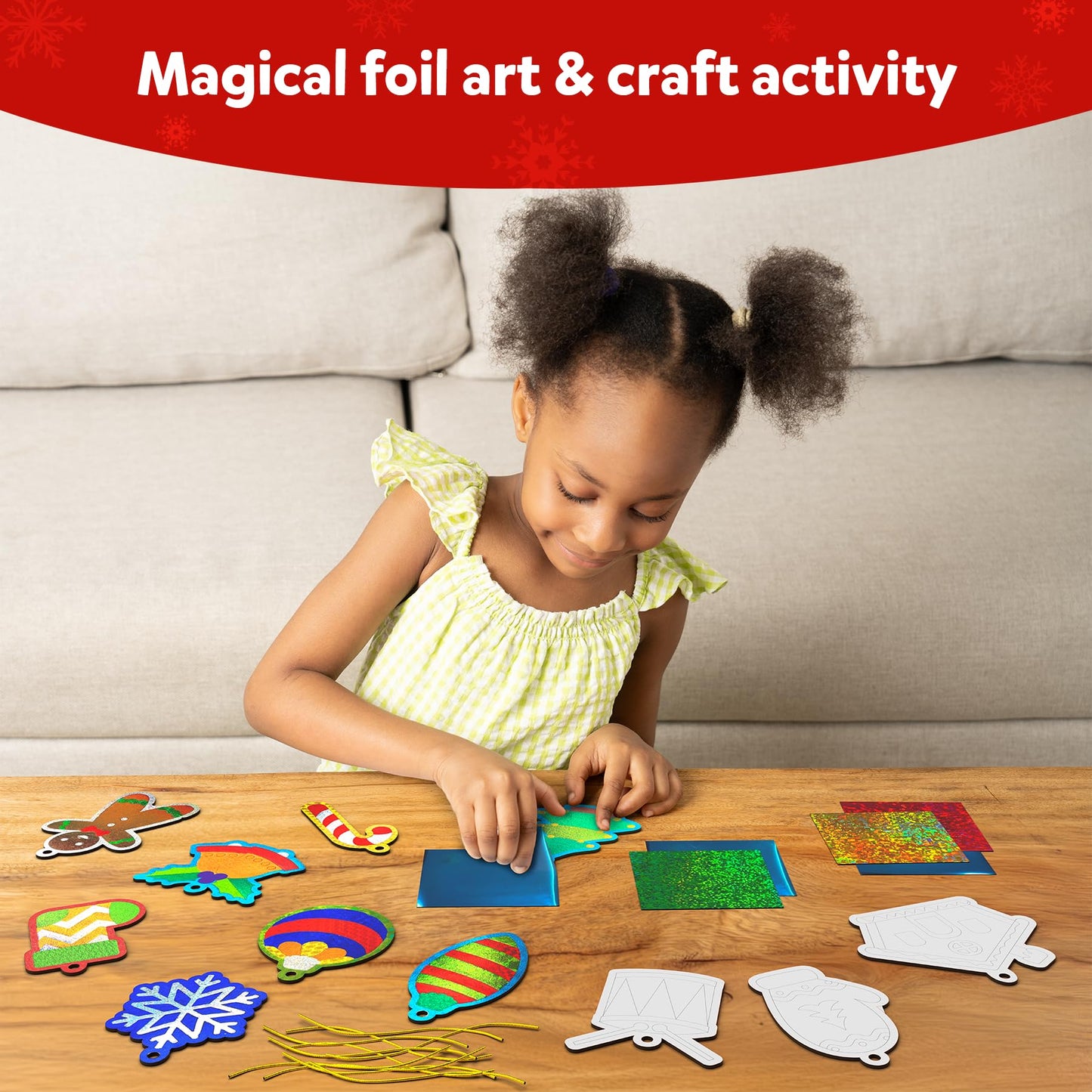 Skillmatics Foil Fun Christmas Ornaments Kit – Mess-Free Holiday Craft for Kids (Ages 4+)