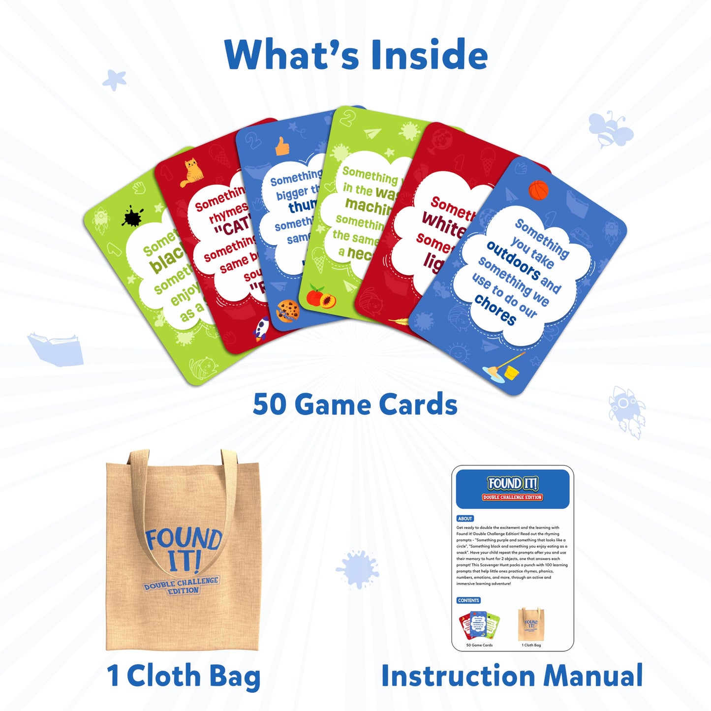 Skillmatics Found It Double Challenge: Indoor Scavenger Hunt Card Game for Kids Aged 4–7