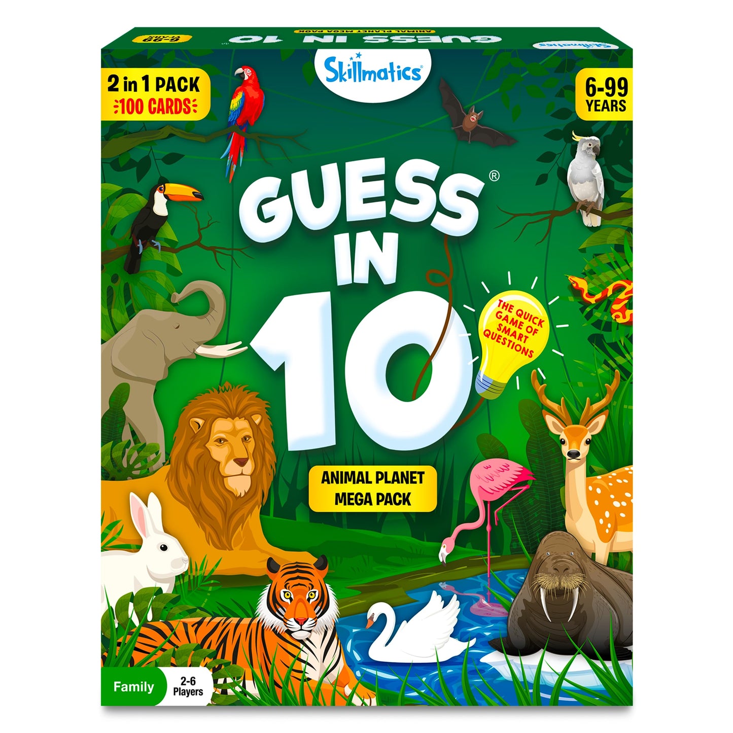 Skillmatics Guess in 10 Animals Megapack – Animal Guessing Card Game for Kids & Family