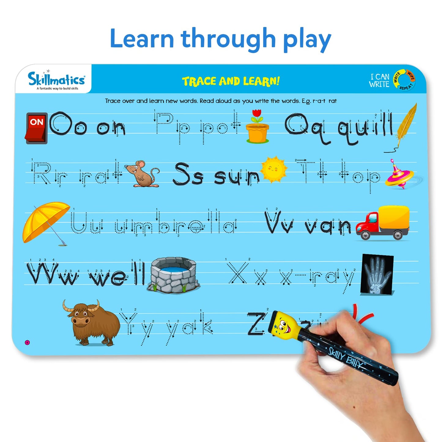 Skillmatics I Can Write – Reusable Preschool Learning Mats, Dry-Erase Pens & Certificate (Ages 3–6)