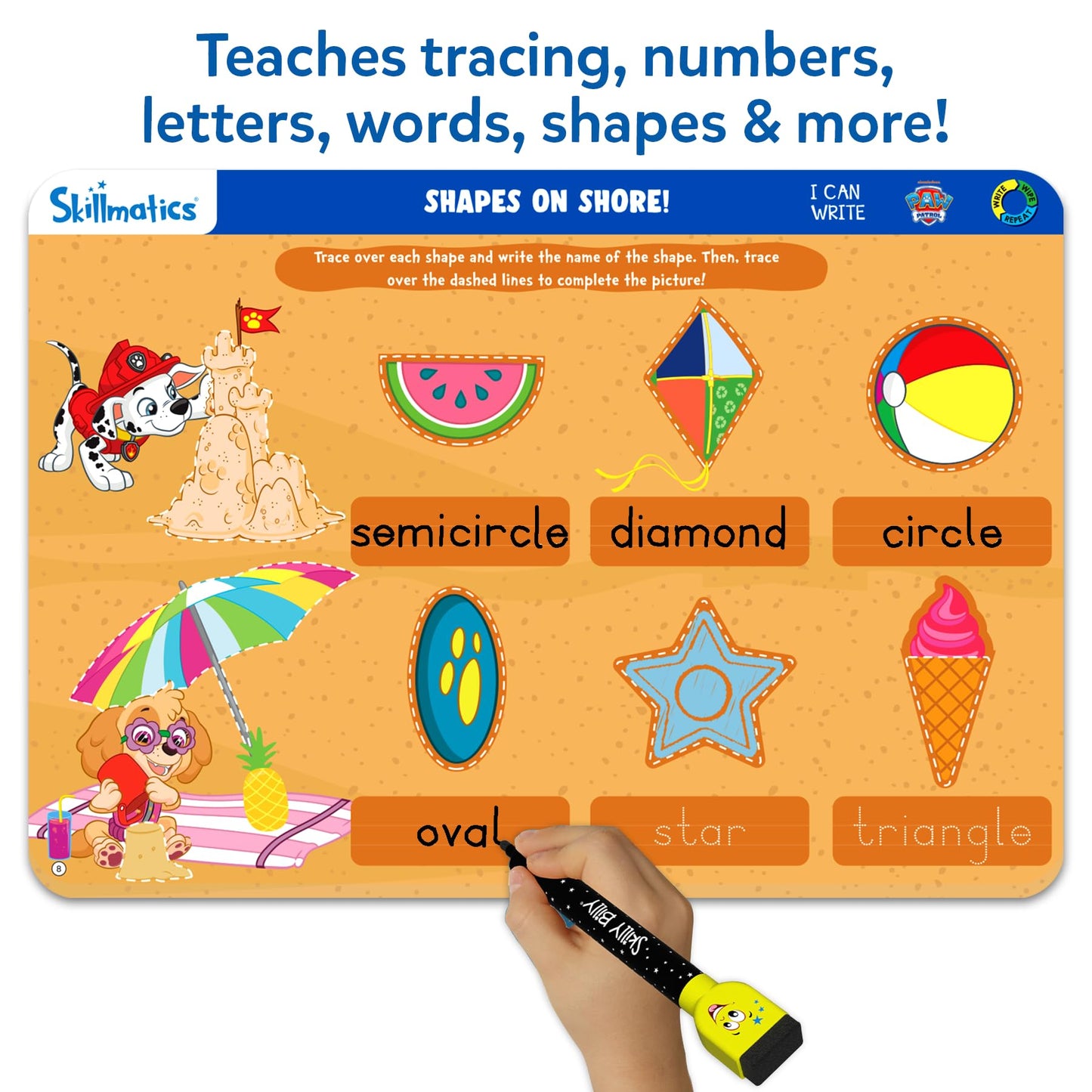 Skillmatics I Can Write PAW Patrol – Reusable Preschool Learning Mats