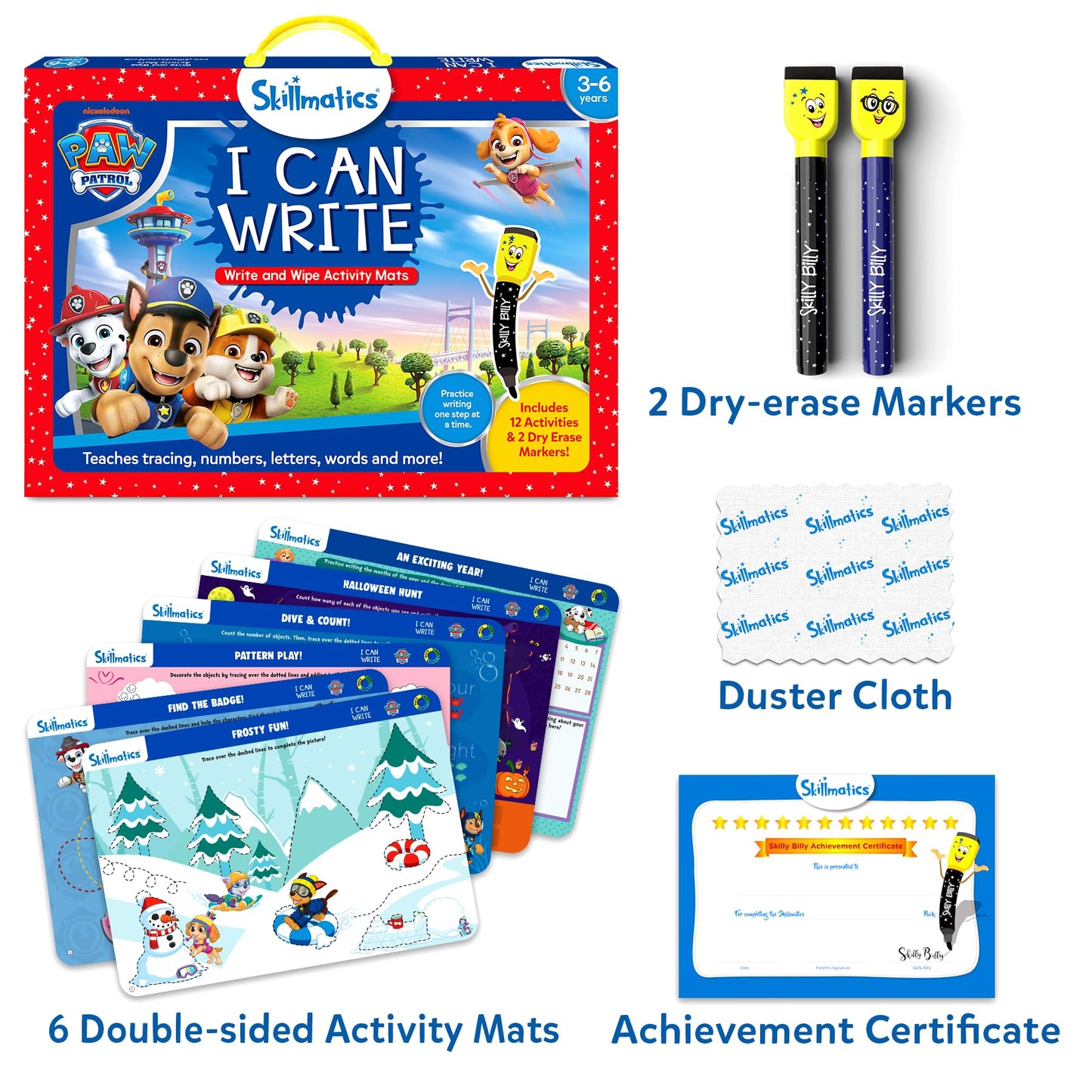 Skillmatics I Can Write PAW Patrol – Reusable Preschool Learning Mats