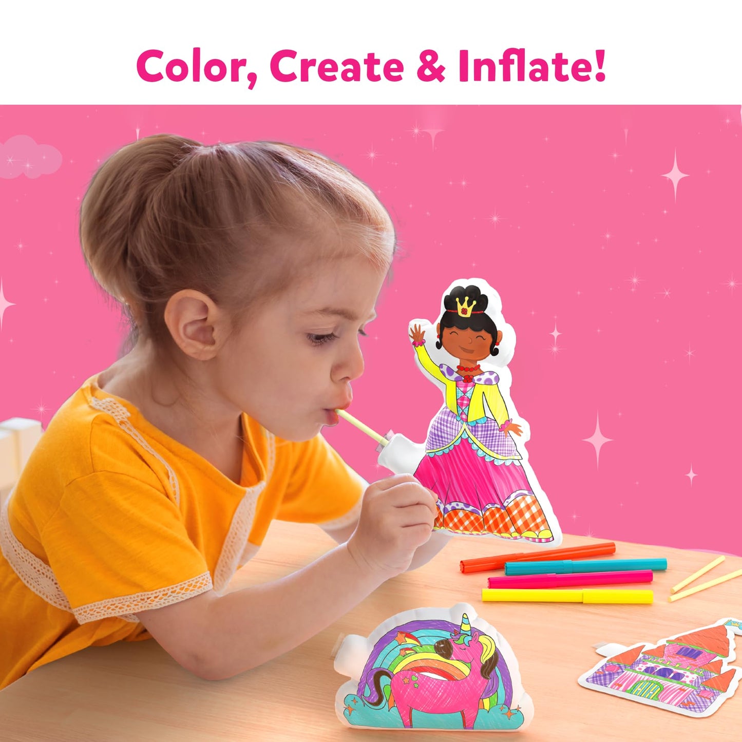 Skillmatics Inflatable Art for Kids – 3D Unicorns & Princesses Craft Kit