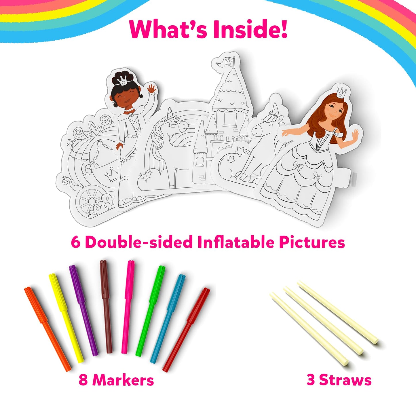 Skillmatics Inflatable Art for Kids – 3D Unicorns & Princesses Craft Kit