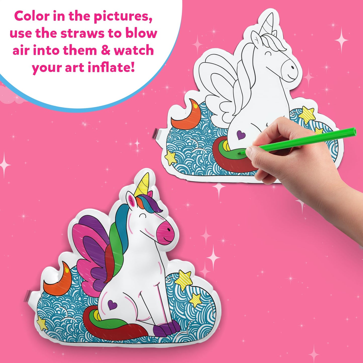 Skillmatics Inflatable Art for Kids – 3D Unicorns & Princesses Craft Kit