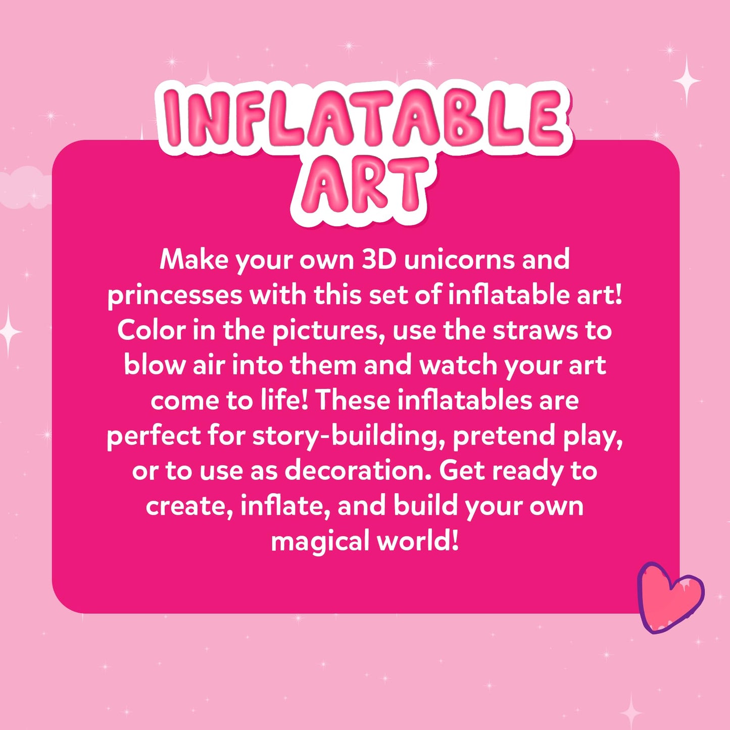 Skillmatics Inflatable Art for Kids – 3D Unicorns & Princesses Craft Kit
