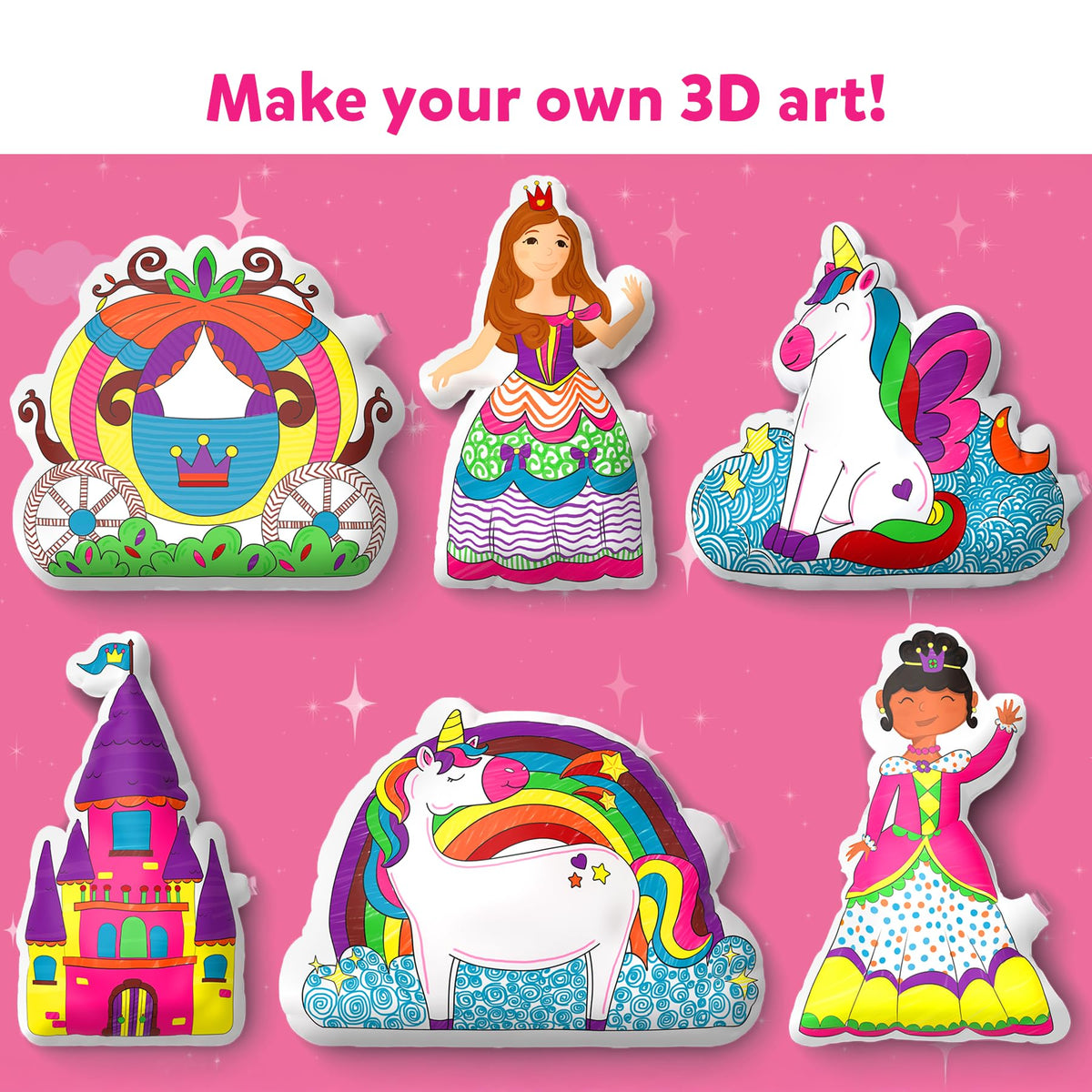 Skillmatics Inflatable Art for Kids – 3D Unicorns & Princesses Craft Kit