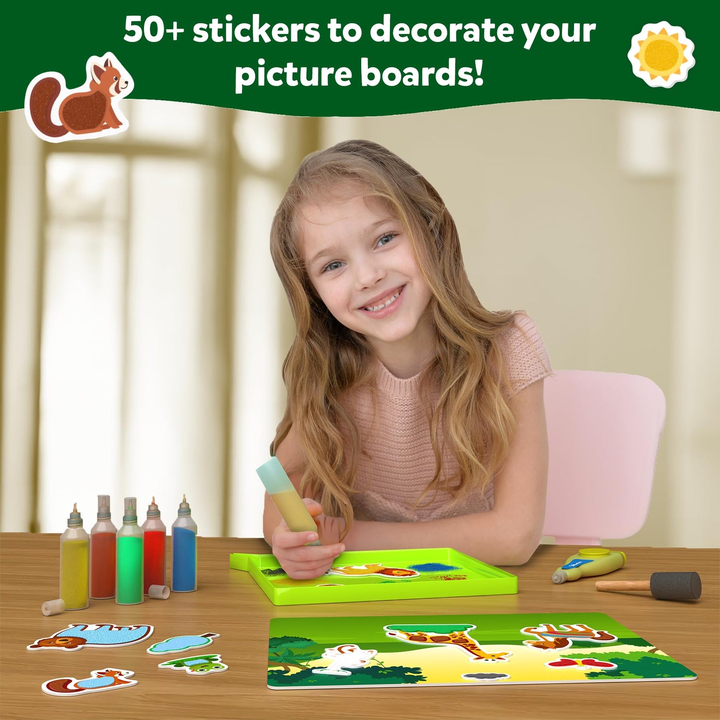 Skillmatics Sand Art Activity Kit — Mess-Controlled DIY Animal Craft for Kids