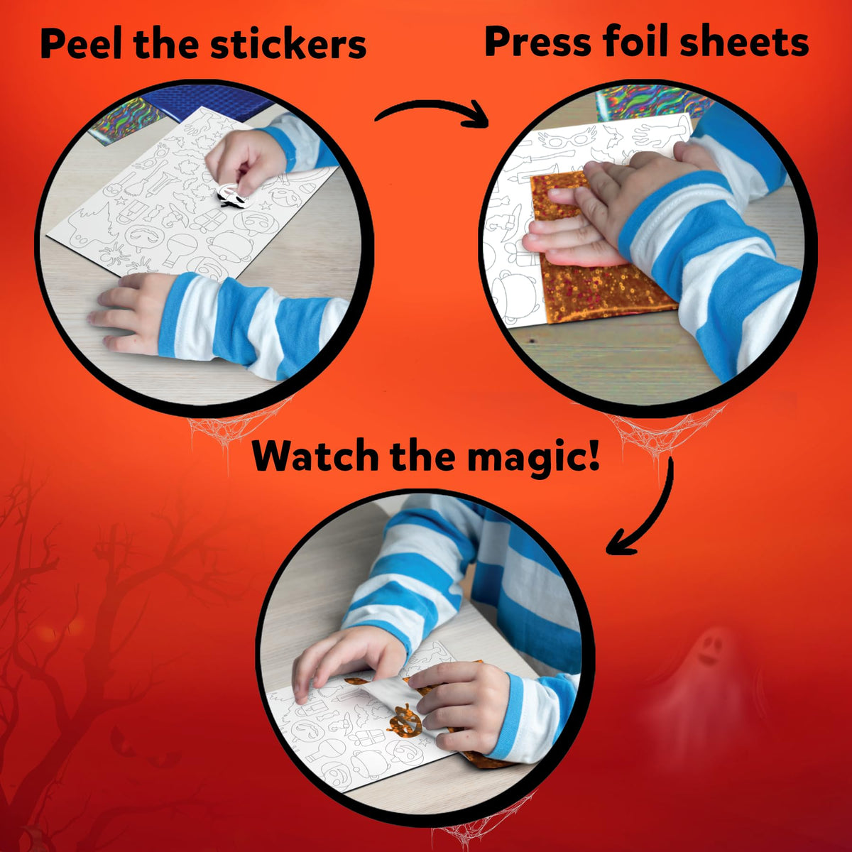 Skillmatics Foil Fun Halloween Kit – Mess-Free Kids Art & Party Craft