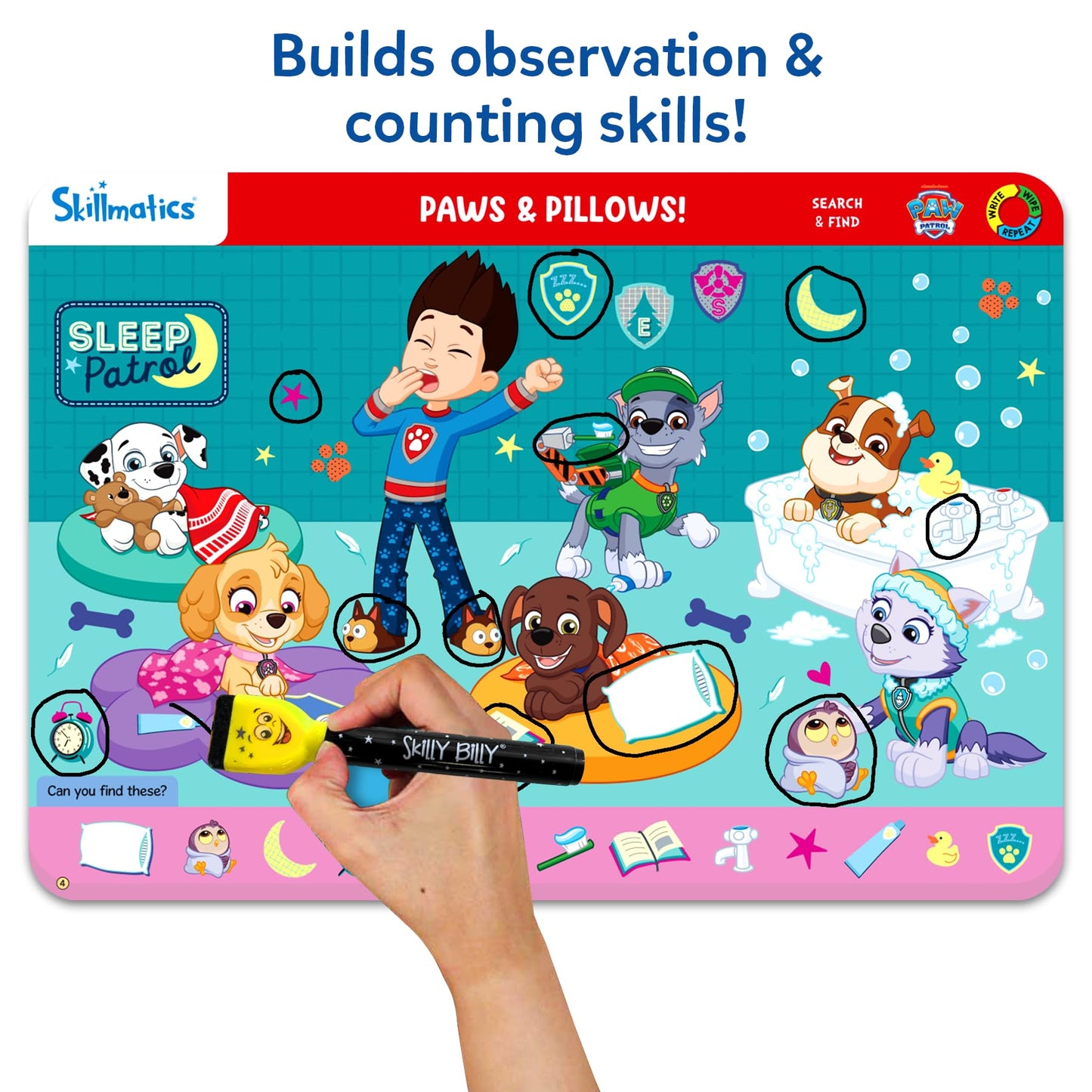 Skillmatics PAW Patrol Search and Find: Reusable Preschool Learning Mats for Ages 3-6
