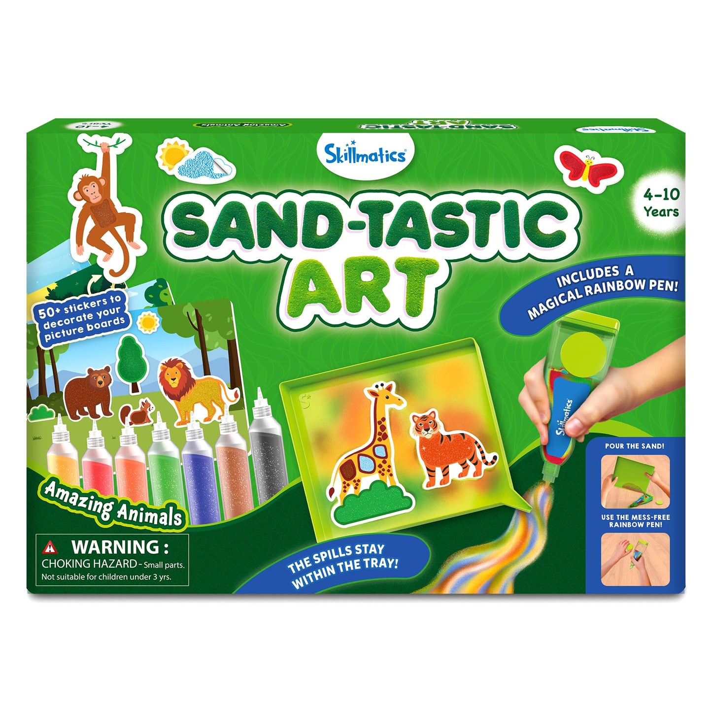 Skillmatics Sand Art Activity Kit — Mess-Controlled DIY Animal Craft for Kids