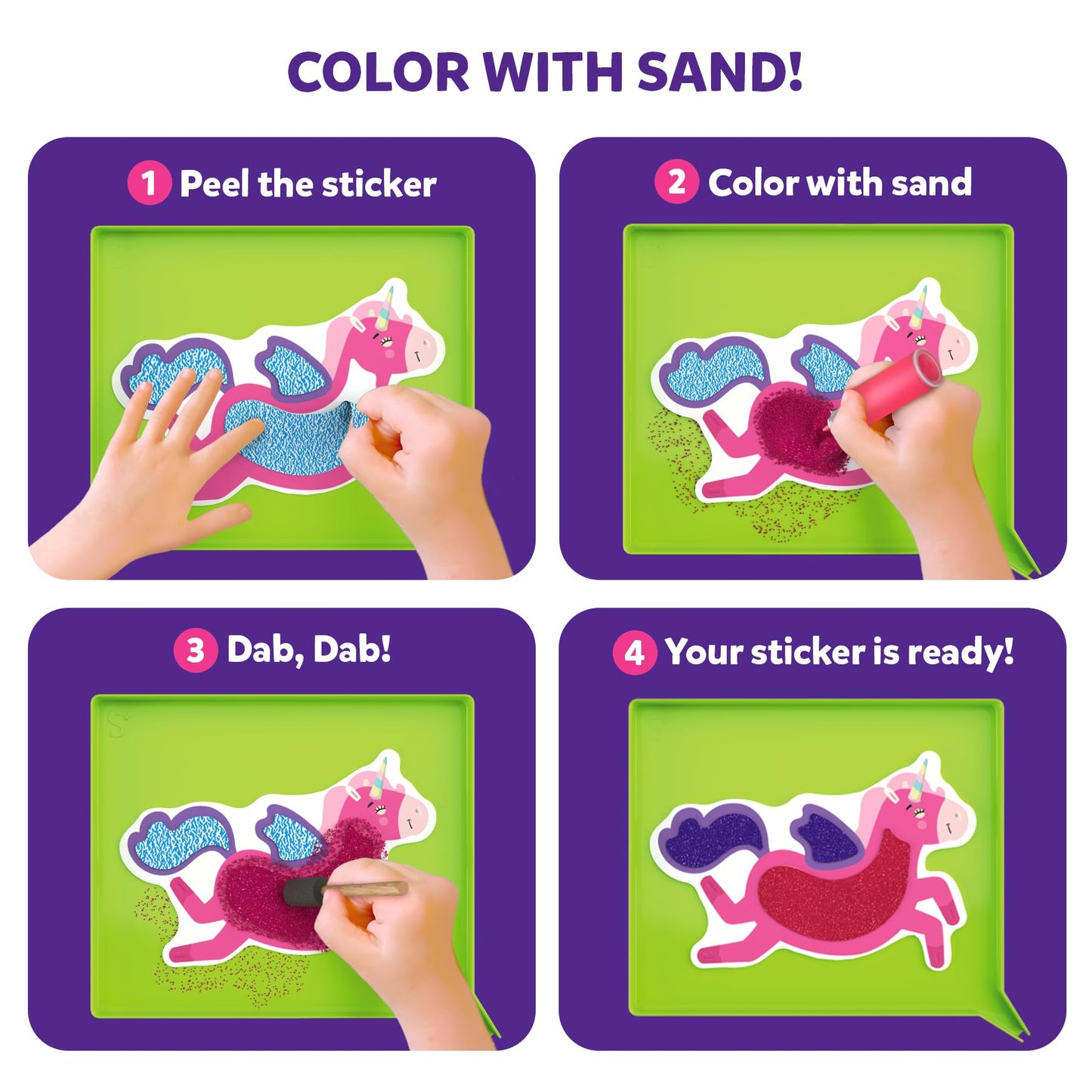 Skillmatics Sand Art Activity Kit – Mess-Controlled Unicorn & Princess