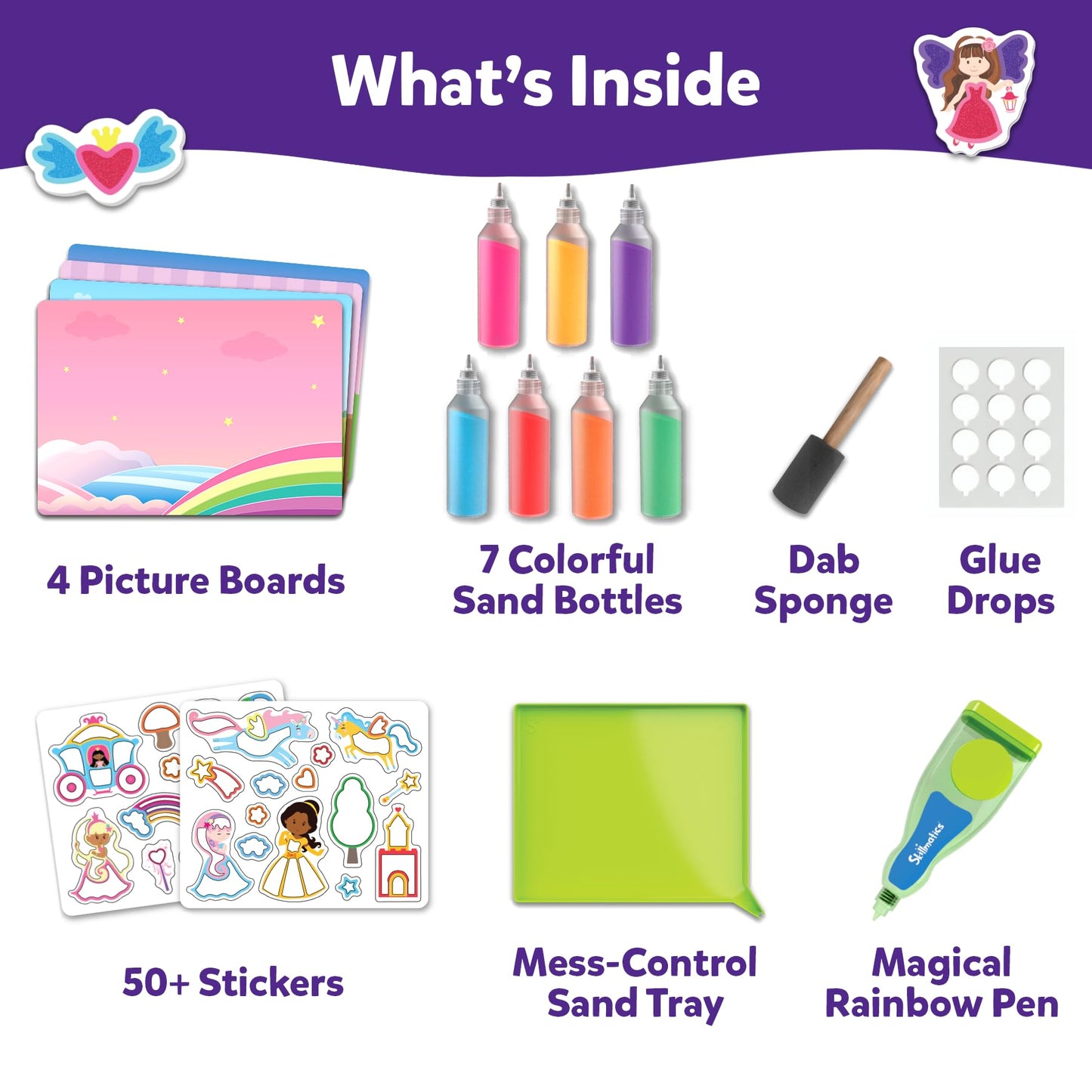 Skillmatics Sand Art Activity Kit – Mess-Controlled Unicorn & Princess