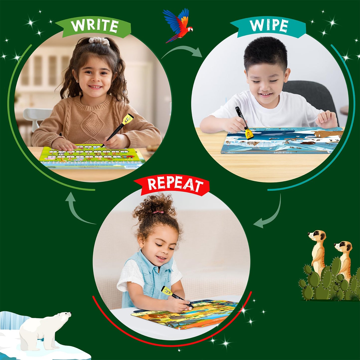 Skillmatics Search and Find Animals Educational Game – Reusable Preschool Learning for Ages 3-6