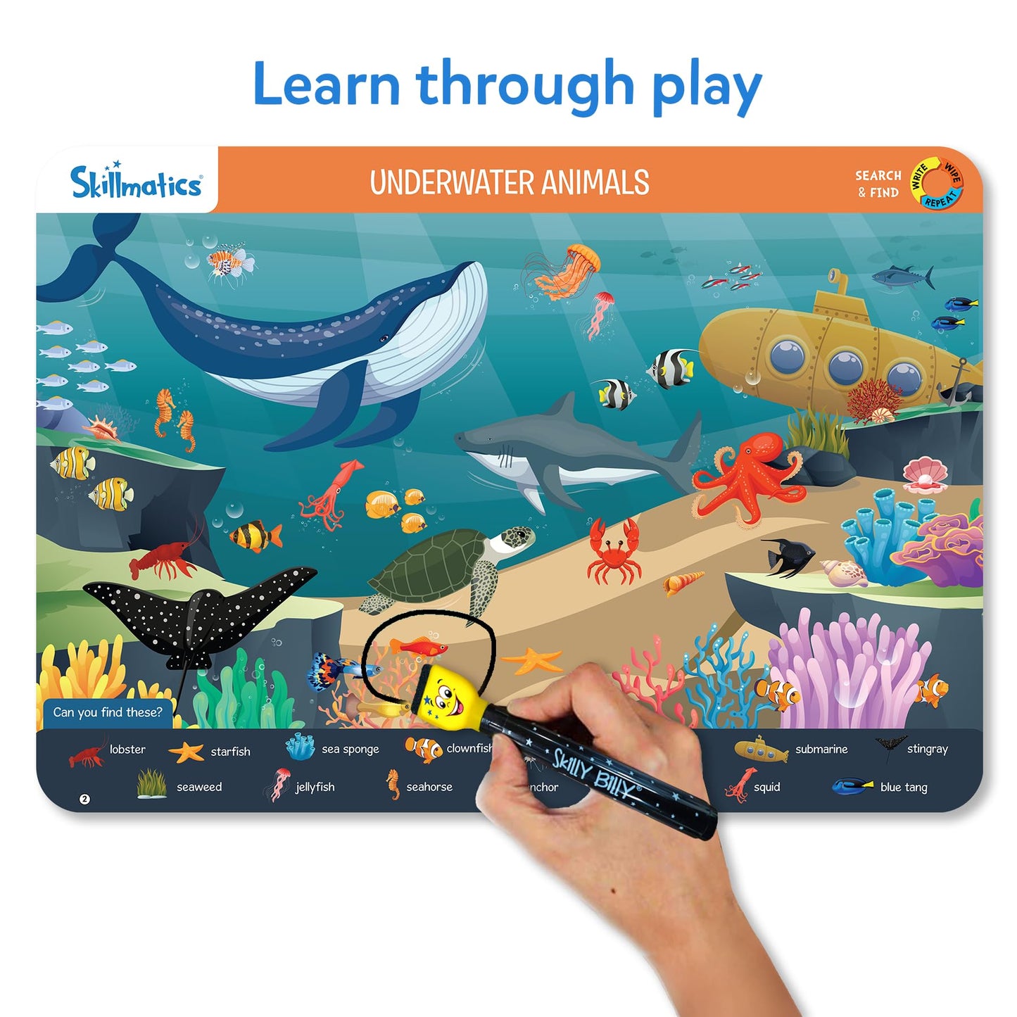 Skillmatics Search and Find Animals Educational Game – Reusable Preschool Learning for Ages 3-6