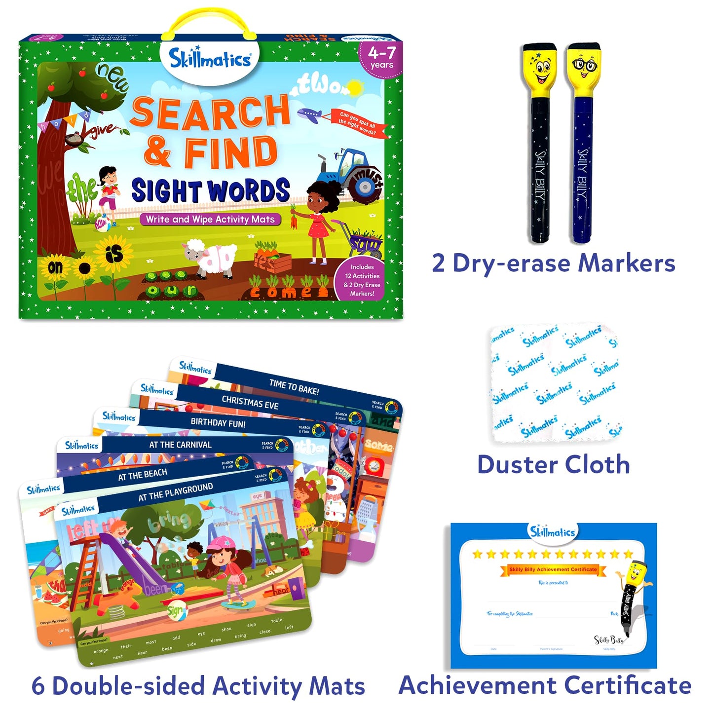 Skillmatics Search and Find Sight Words Game – Reusable Preschool Learning Activities