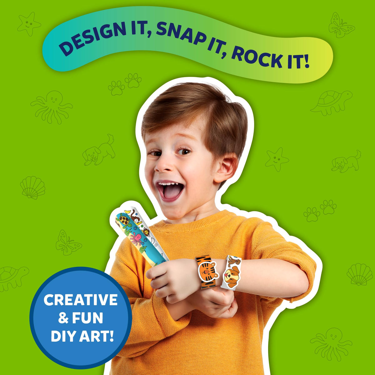Skillmatics Snap Bandz Animals – Mess-Free DIY Jewelry Craft Kit (8 Bands, 8.6")