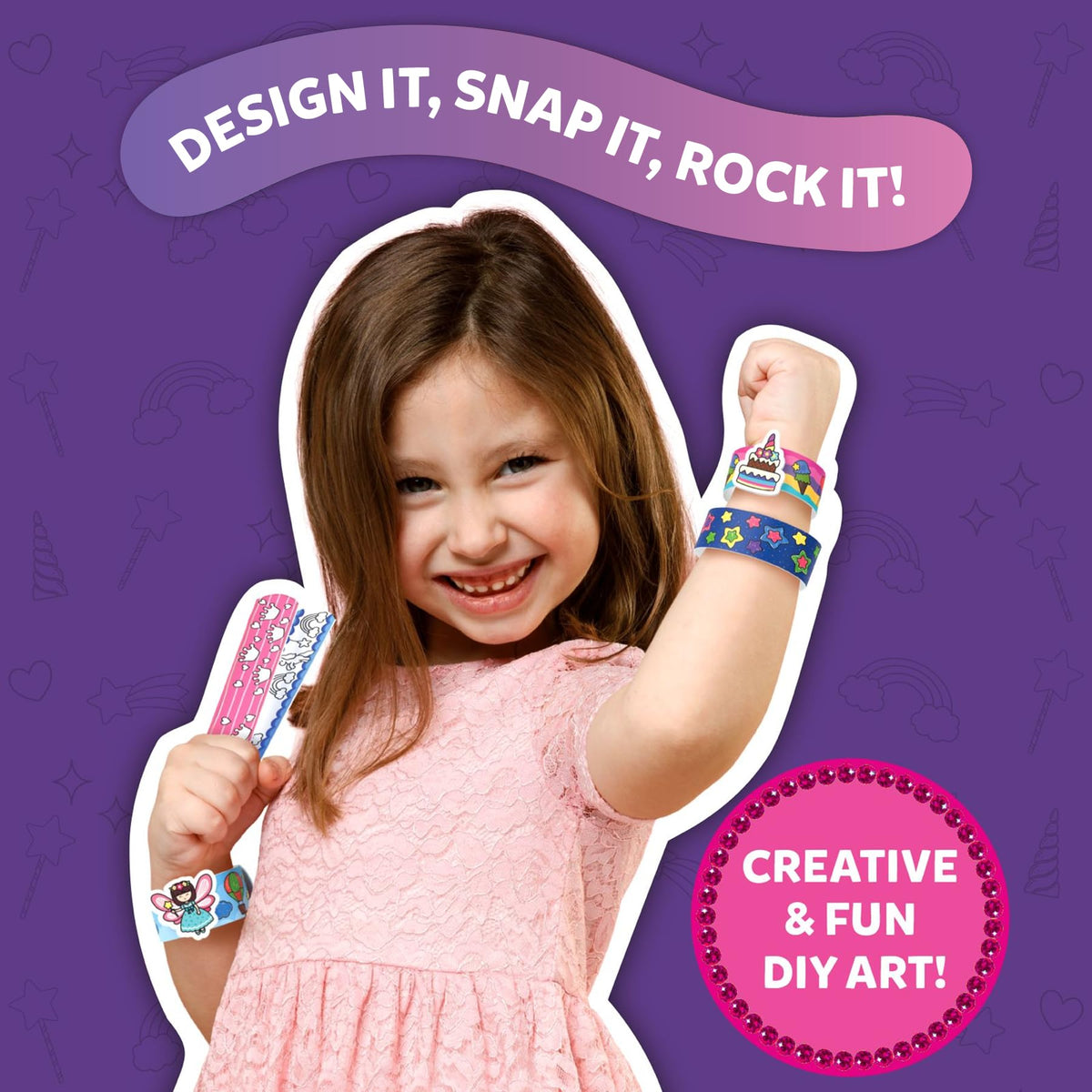 Skillmatics Craft Activity: Snap Bandz Unicorns & Princesses — Mess-Free DIY Art Kit (8 Bands)