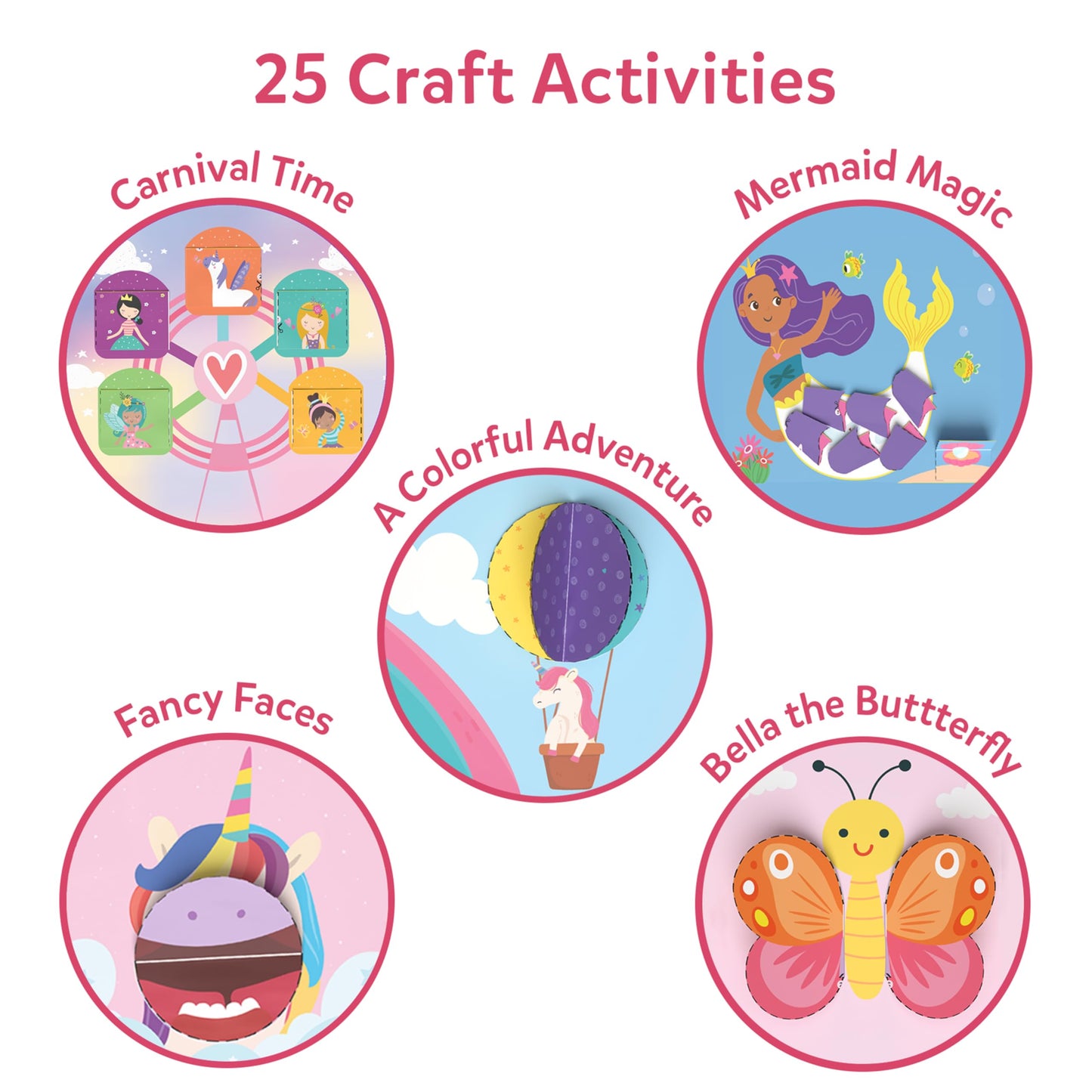 Skillmatics Scissor Skills Activity Book: Snip Snip Unicorns & Princesses — 25 Cutting Activities, 2 Safety Scissors, Felt Craft Kit (Ages 3–7)