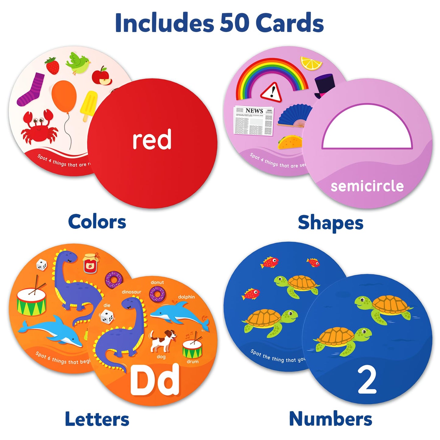 Skillmatics Spot & Learn Cards for Toddlers | Letters, Numbers, Shapes & Colors (Ages 2-5)