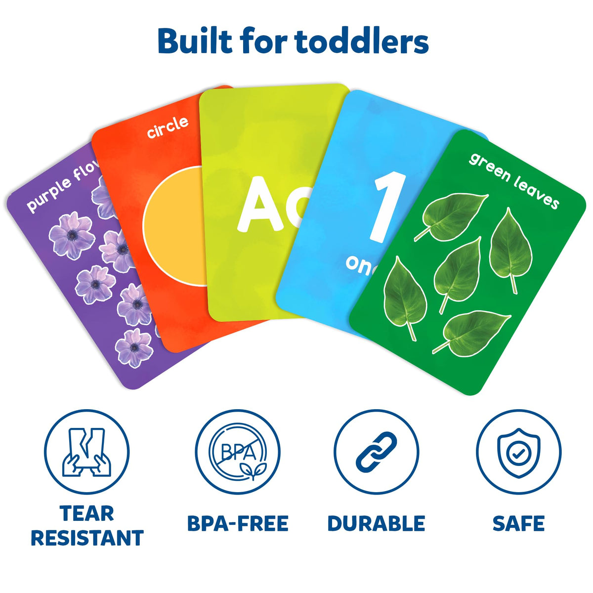 Skillmatics Thick Flash Cards for Toddlers — Letters, Numbers, Shapes & Colors