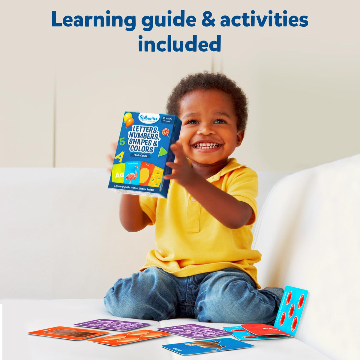 Skillmatics Thick Flash Cards for Toddlers — Letters, Numbers, Shapes & Colors
