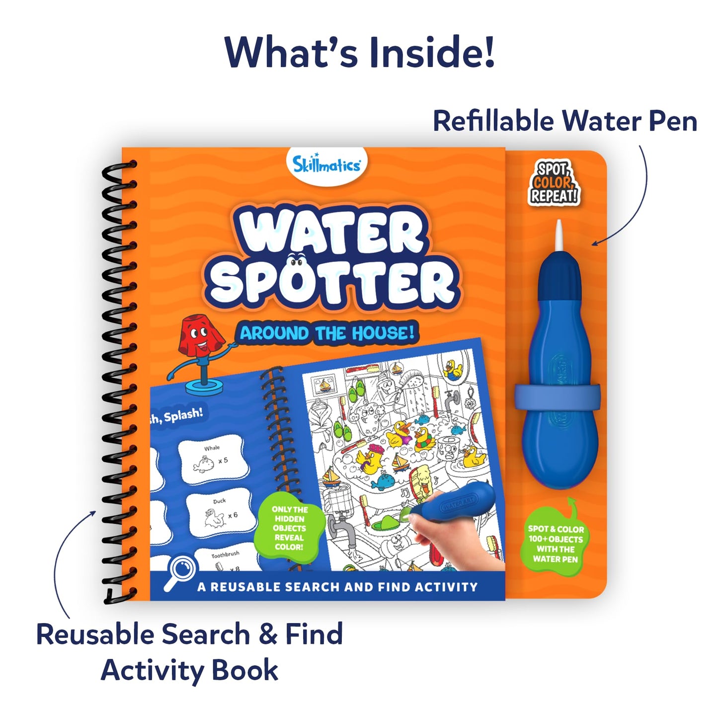 Skillmatics Reusable Search & Find Book - Water Spotter | Mess-Free Learning for Kids 4-8