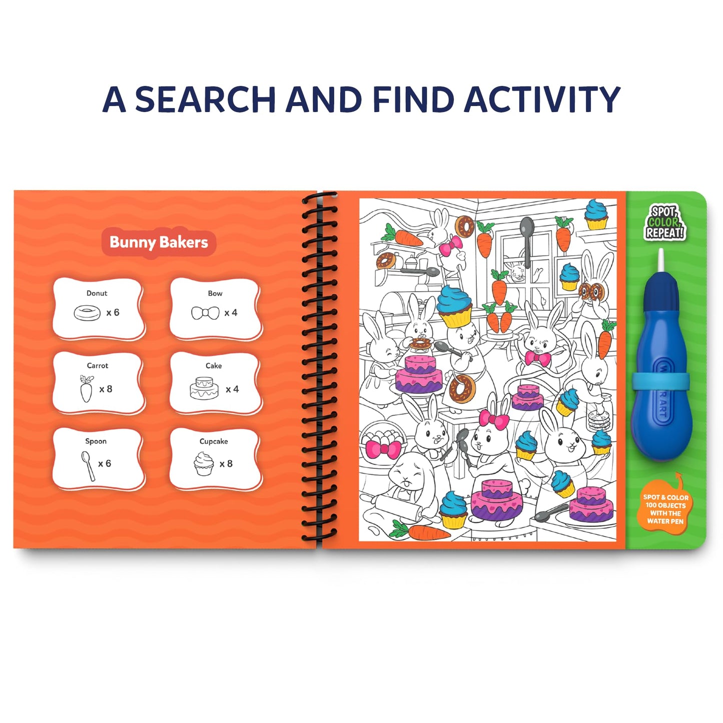 Skillmatics Reusable Water Spotter: Mess-Free Search & Find Book for Kids 4-8