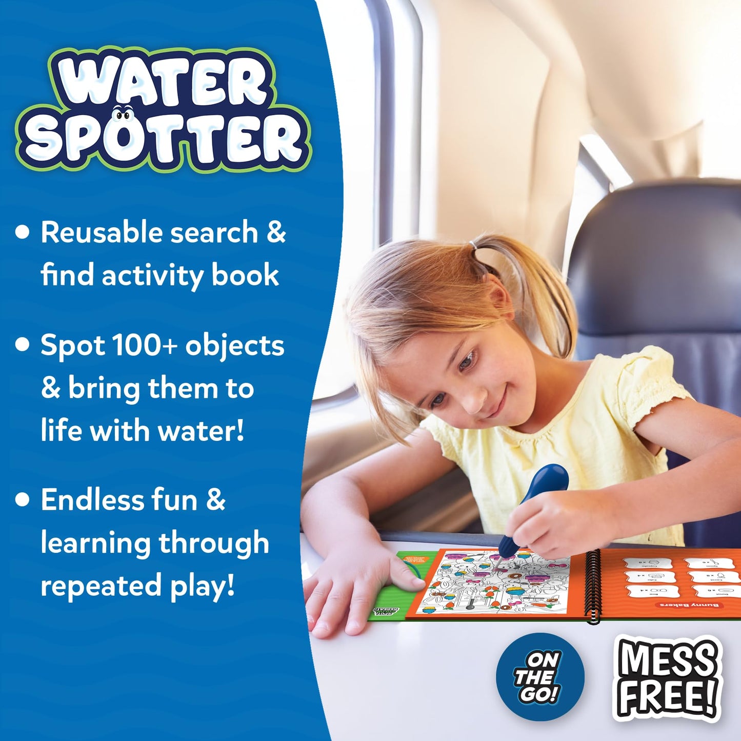 Skillmatics Reusable Water Spotter: Mess-Free Search & Find Book for Kids 4-8