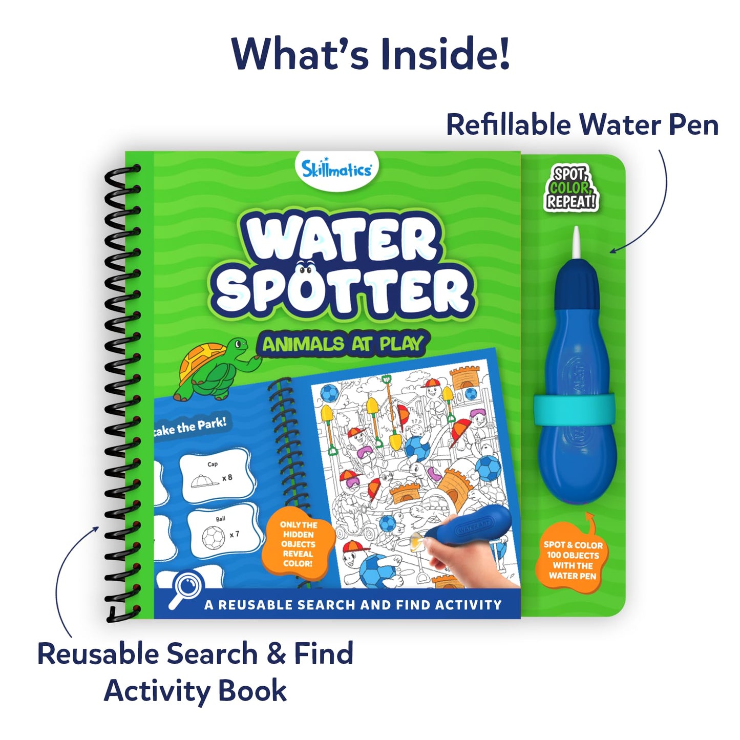 Skillmatics Reusable Water Spotter: Mess-Free Search & Find Book for Kids 4-8