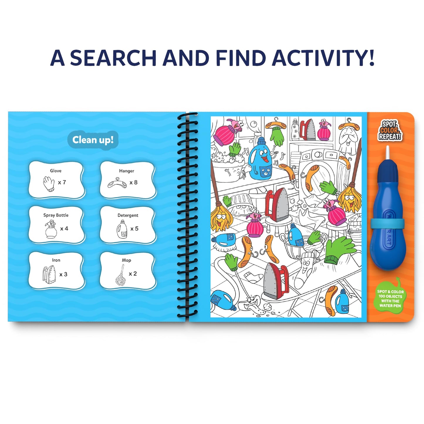 Skillmatics Reusable Search & Find Book - Water Spotter | Mess-Free Learning for Kids 4-8