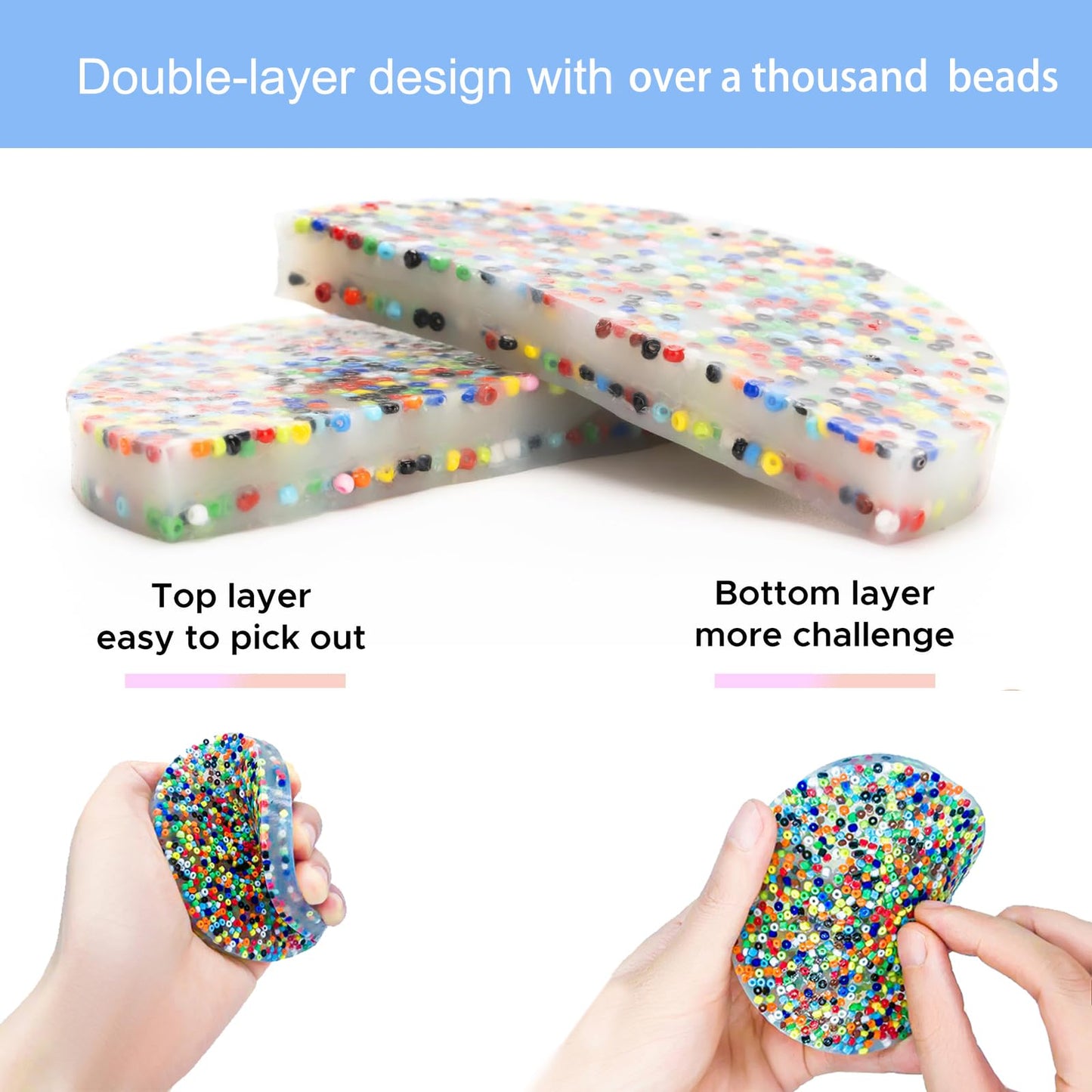 2 Pack Skin Picking Fidget Pad Toys for Dermatillomania & Trichotillomania | Non-Toxic Silicone