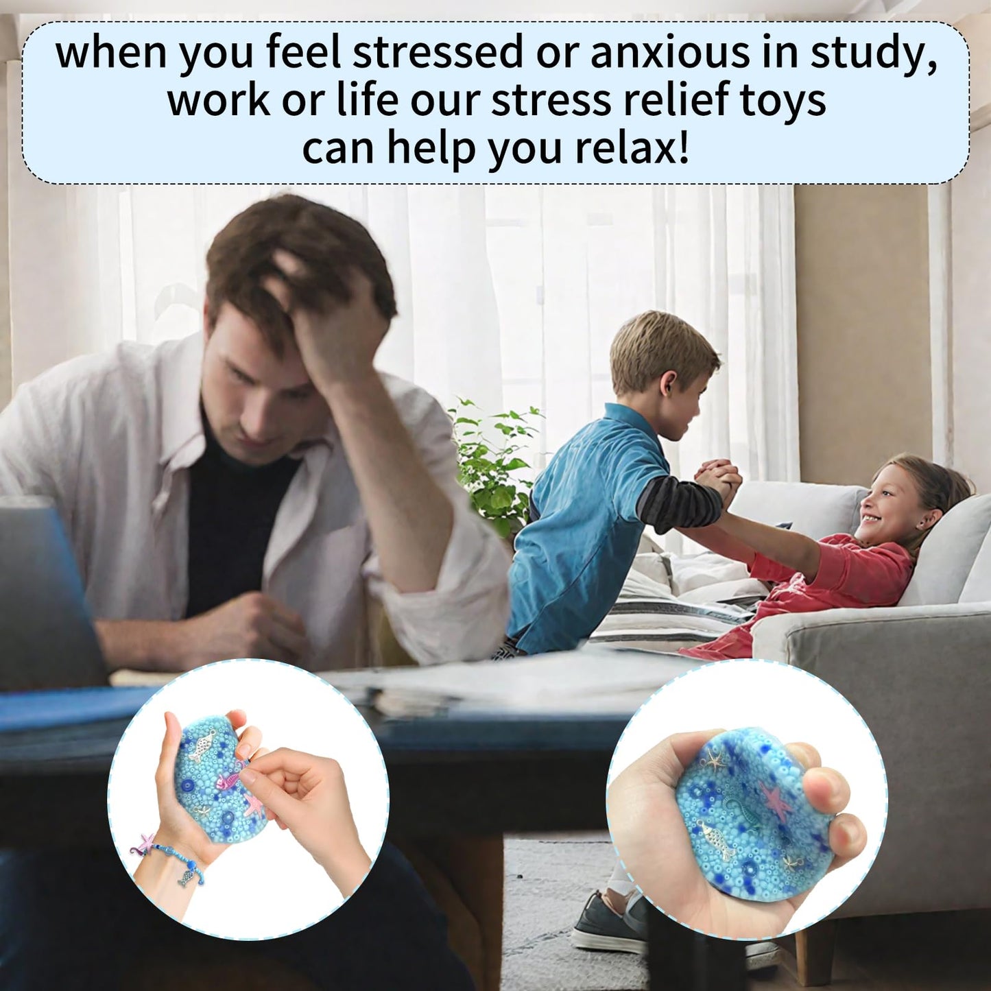 2 Pack Skin Picking Fidget Pads for Dermatillomania & Trichotillomania — Quiet, Non-Toxic Silicone (Blue)