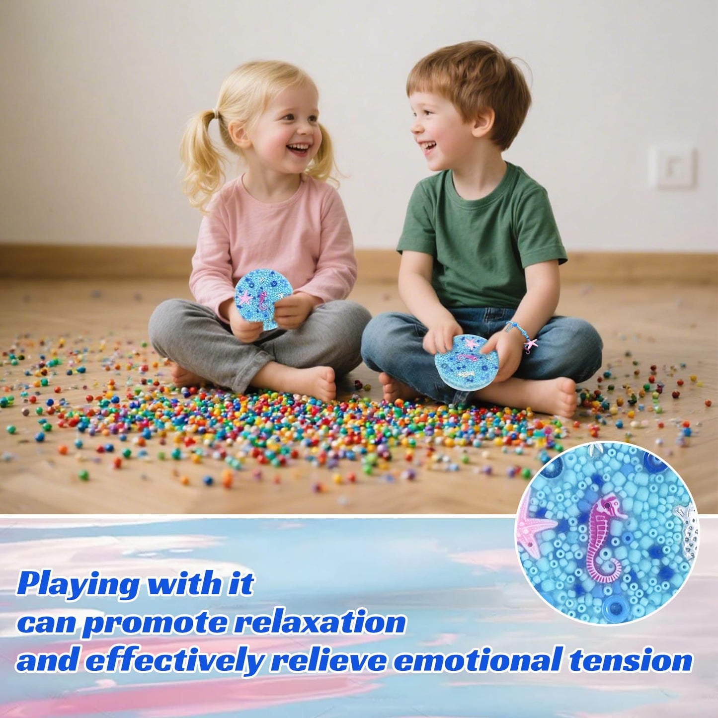 2 Pack Skin Picking Fidget Pads for Dermatillomania & Trichotillomania — Quiet, Non-Toxic Silicone (Blue)