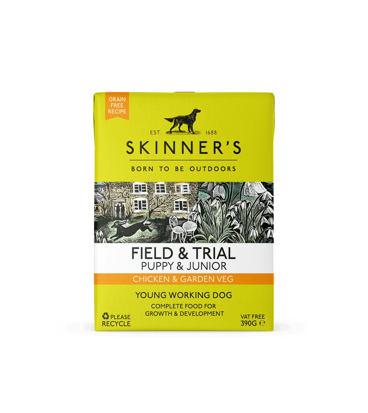 Skinners Field & Trial Puppy & Junior Chicken & Garden Veg GF 18 x 390g