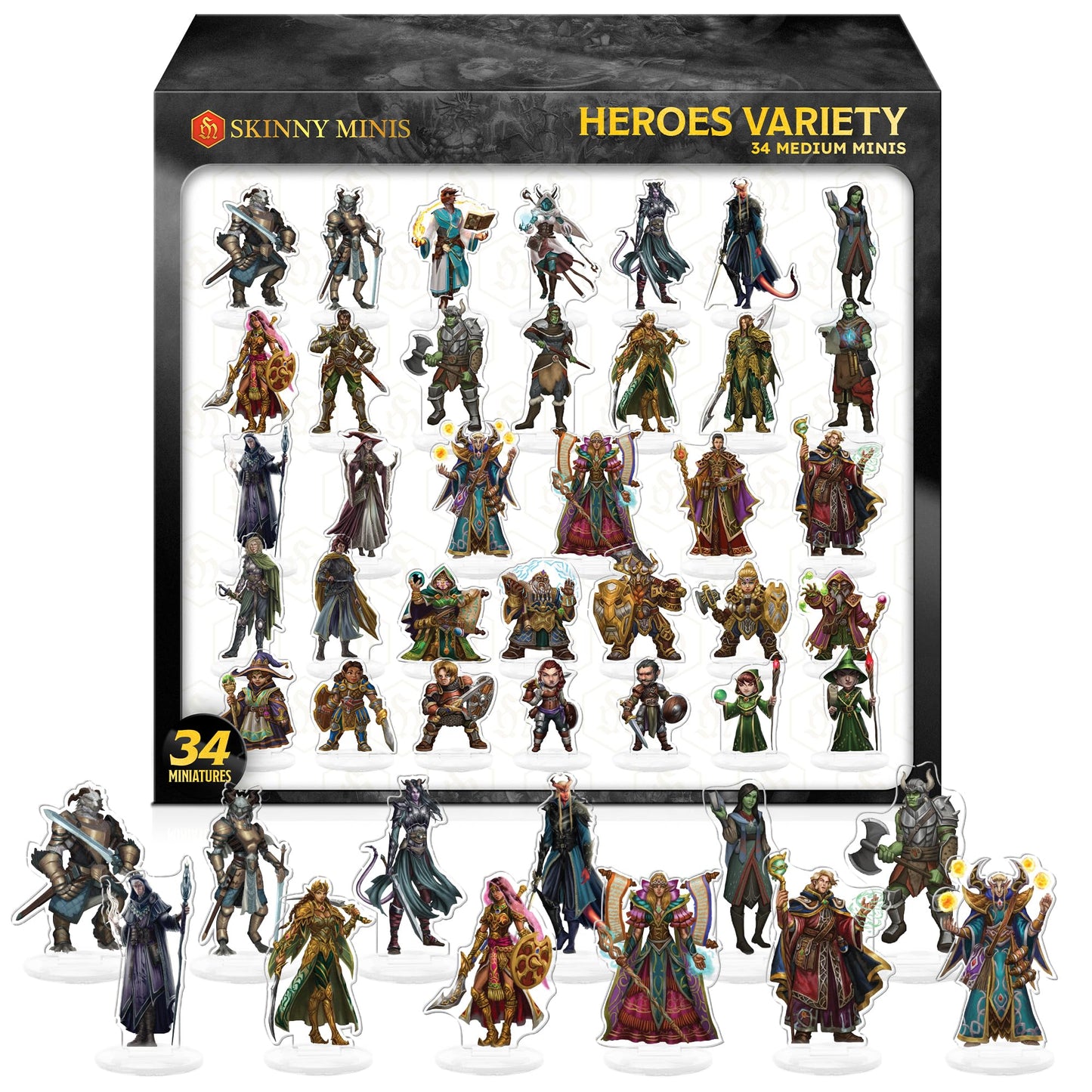 Skinny Minis Heroes Variety Miniatures – Durable Acrylic Figures for RPG Campaigns