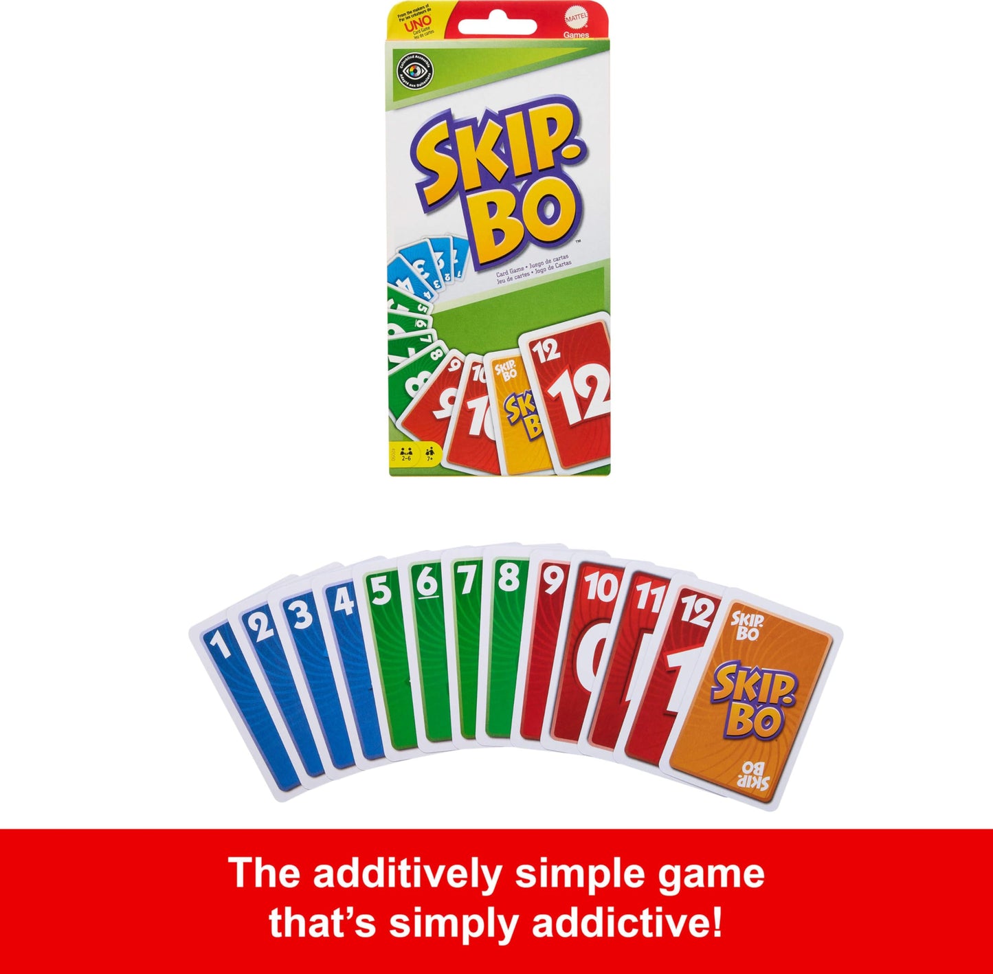 Skip-Bo Card Game by Mattel — Family Sequencing for 2-6 Players