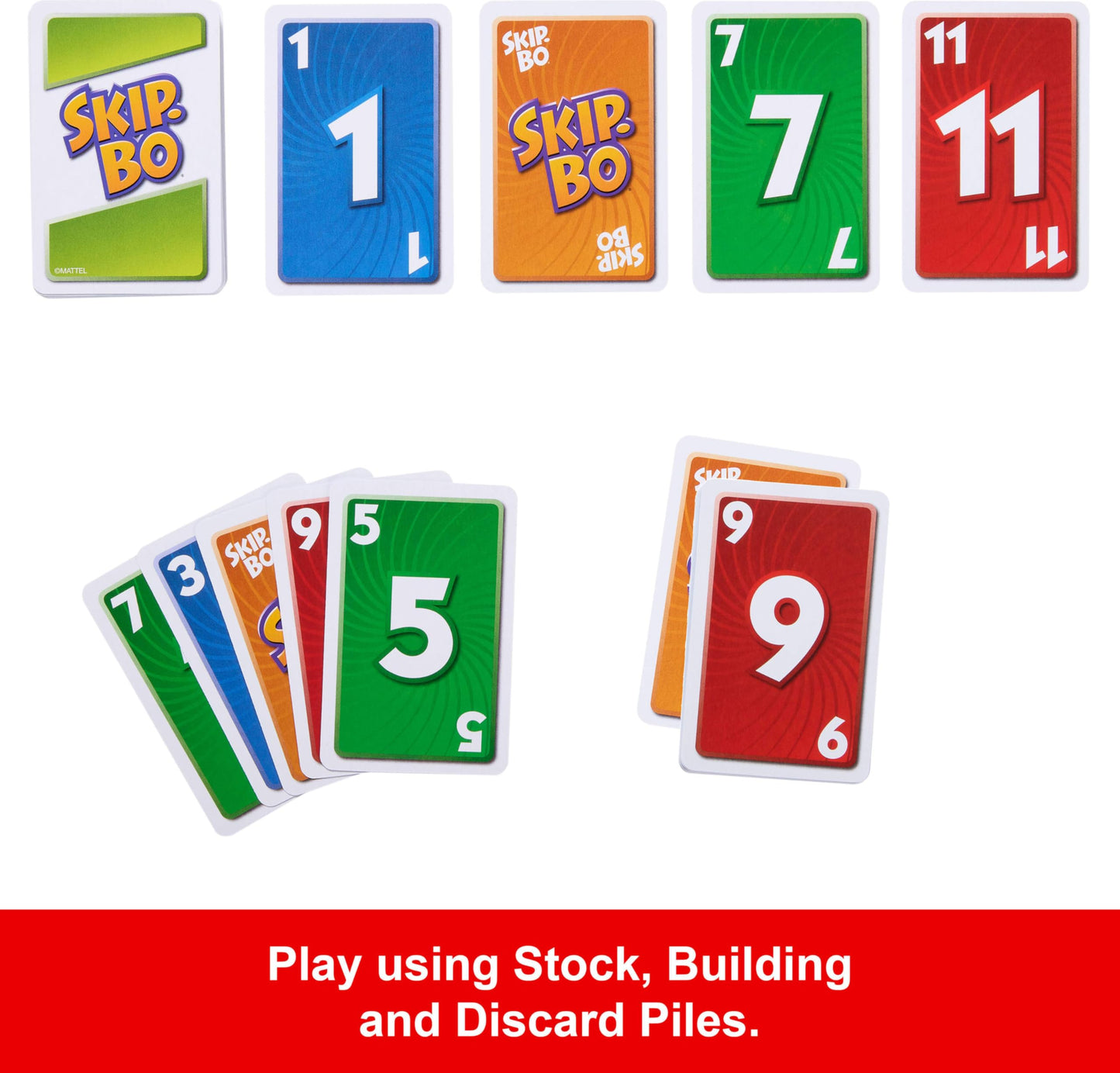 Skip-Bo Card Game by Mattel — Family Sequencing for 2-6 Players