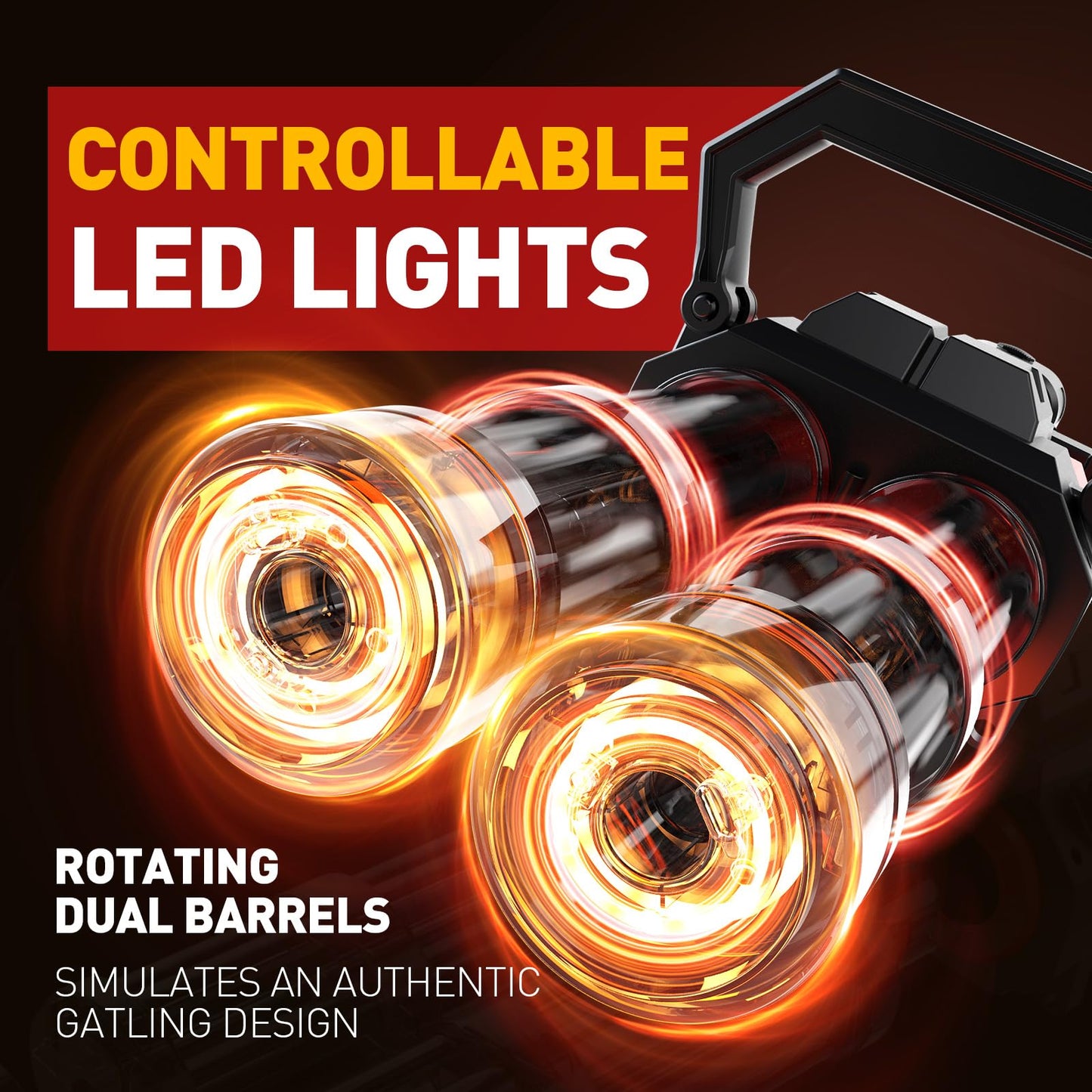 Skirfy Gatling Electric Water Gun – Dual-Barrel, 49FT Range, LED Lights