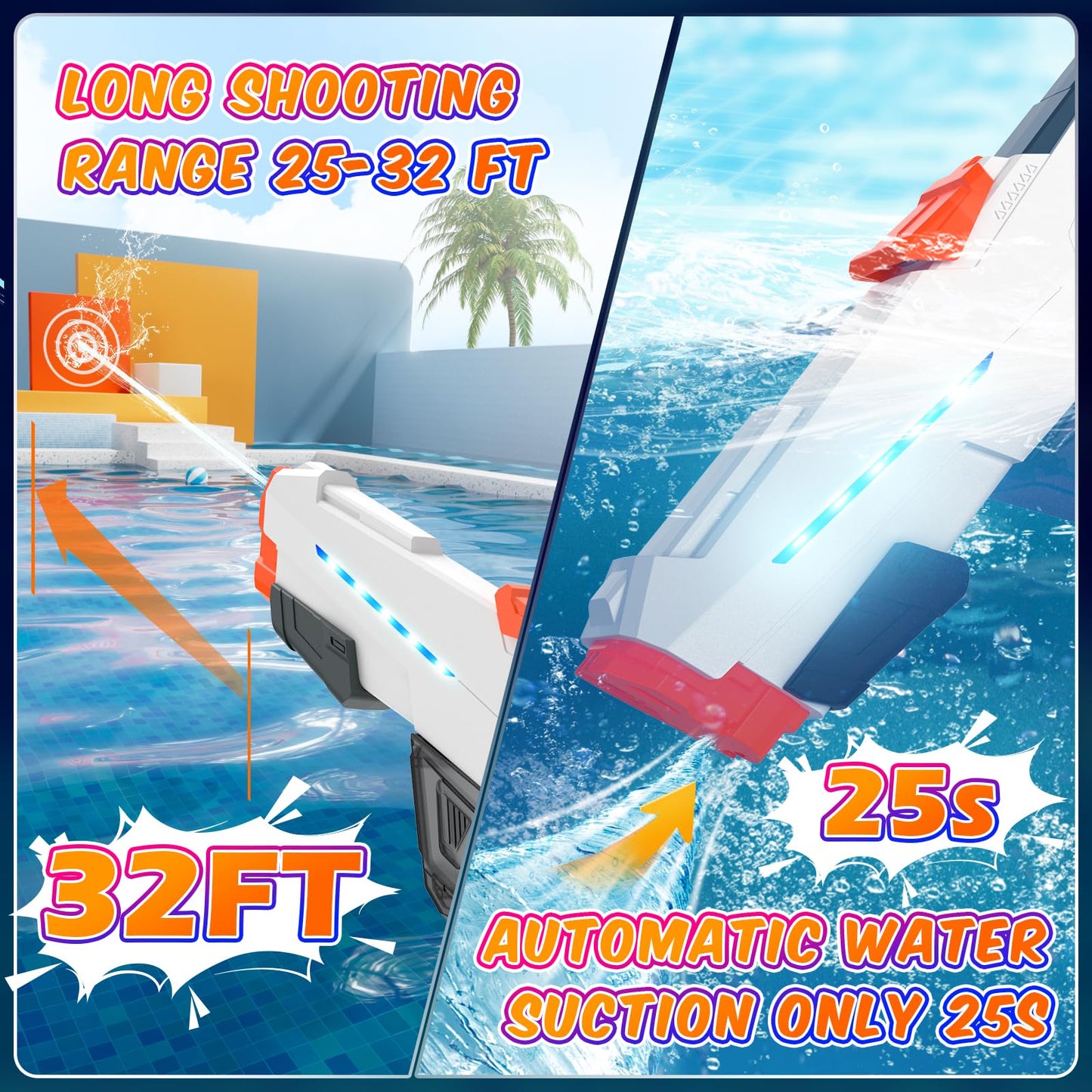 Skirfy Electric Water Gun — Large Battery-Powered Outdoor Water Battle for Adults & Kids