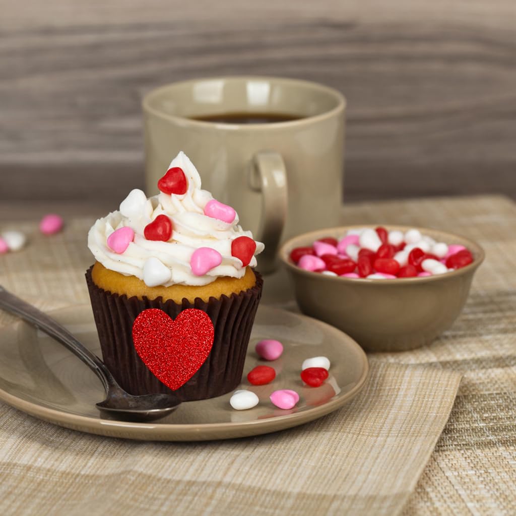 SKIUEMI 240 Heart Stickers – Self-Adhesive EVA Hearts in Red, Pink & White